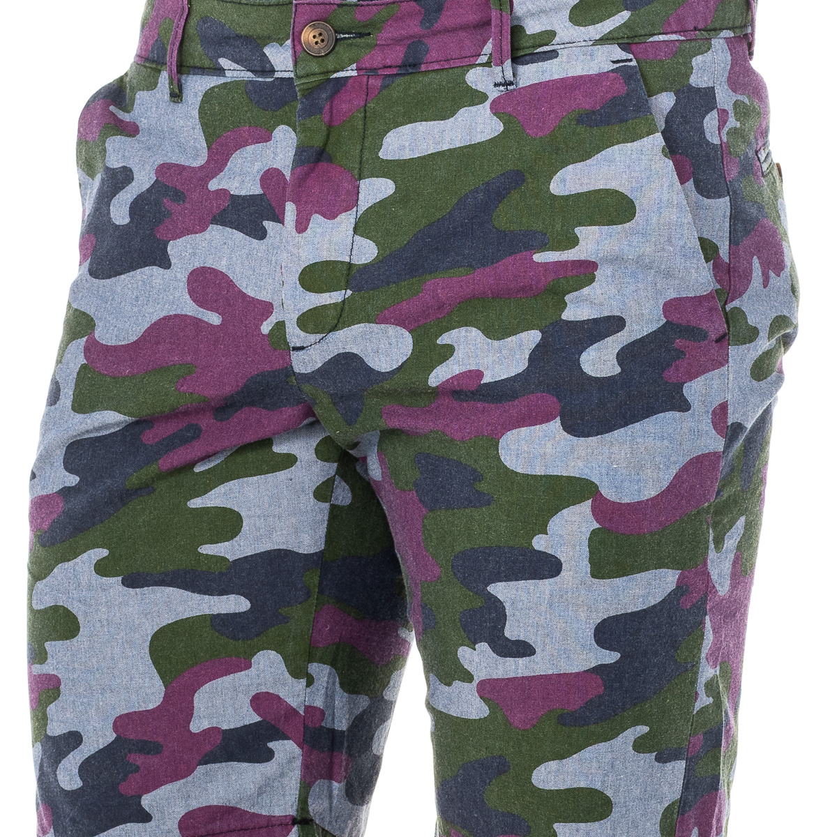 LA MARTINA Bermudashorts med rakt skuren fåll och bälteshällor LMB007 man herr – bild 2