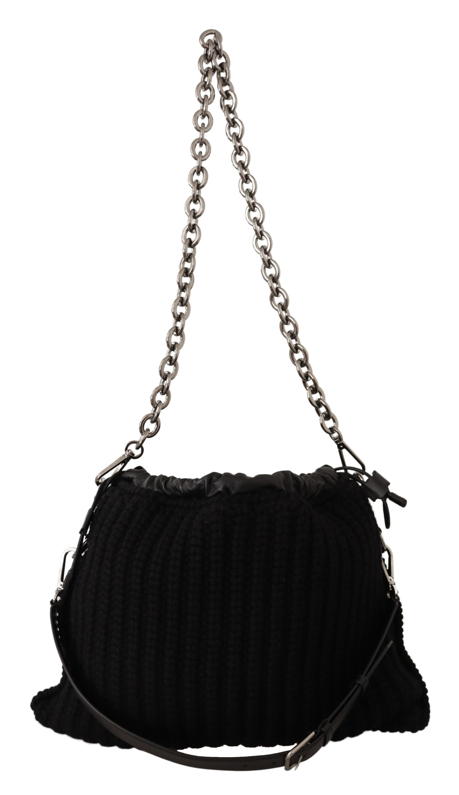 Kvinnors Svart Cashmere Stickad Axel Crossbody Väska 2