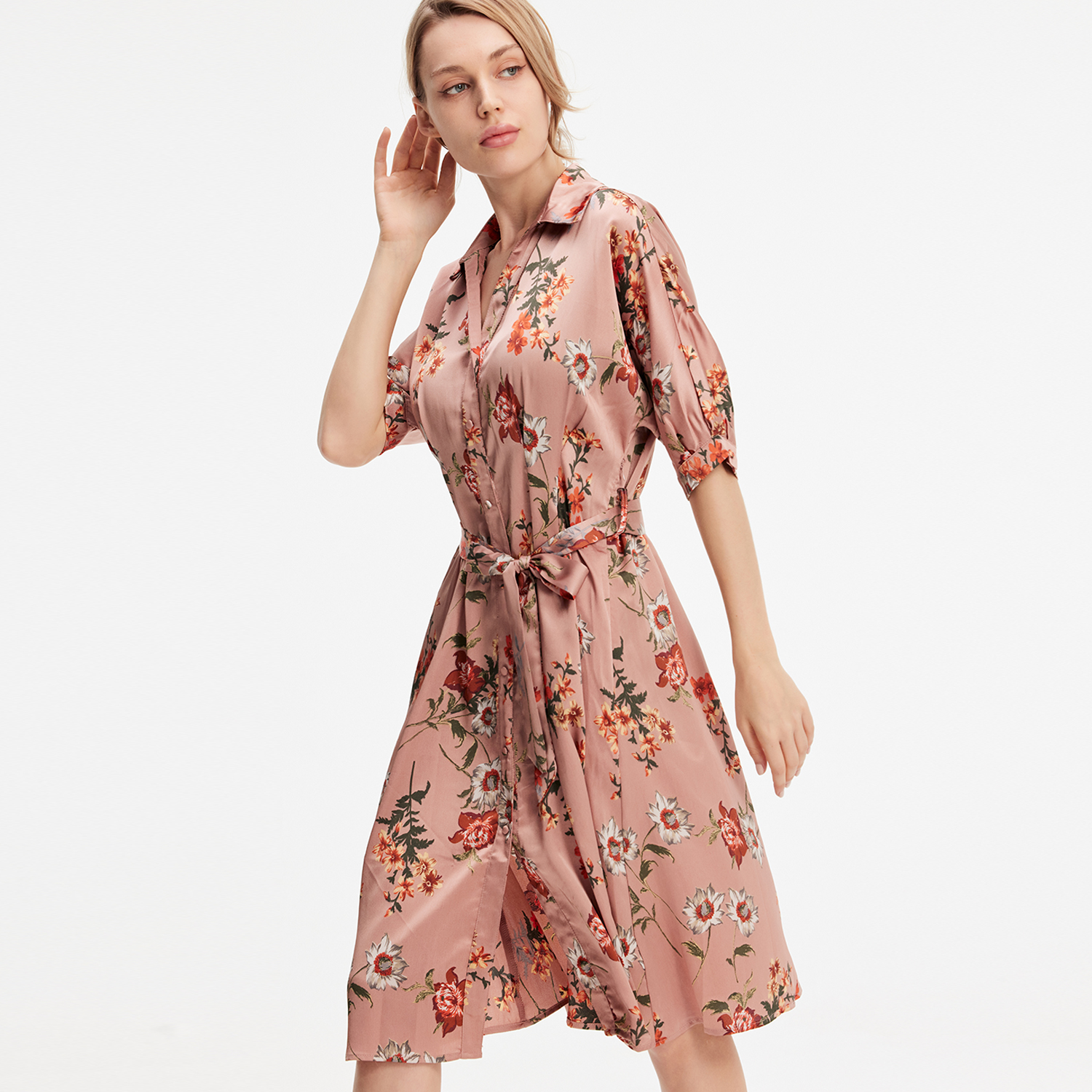 Thumbnail - Hemdkleid mit Blumendruck