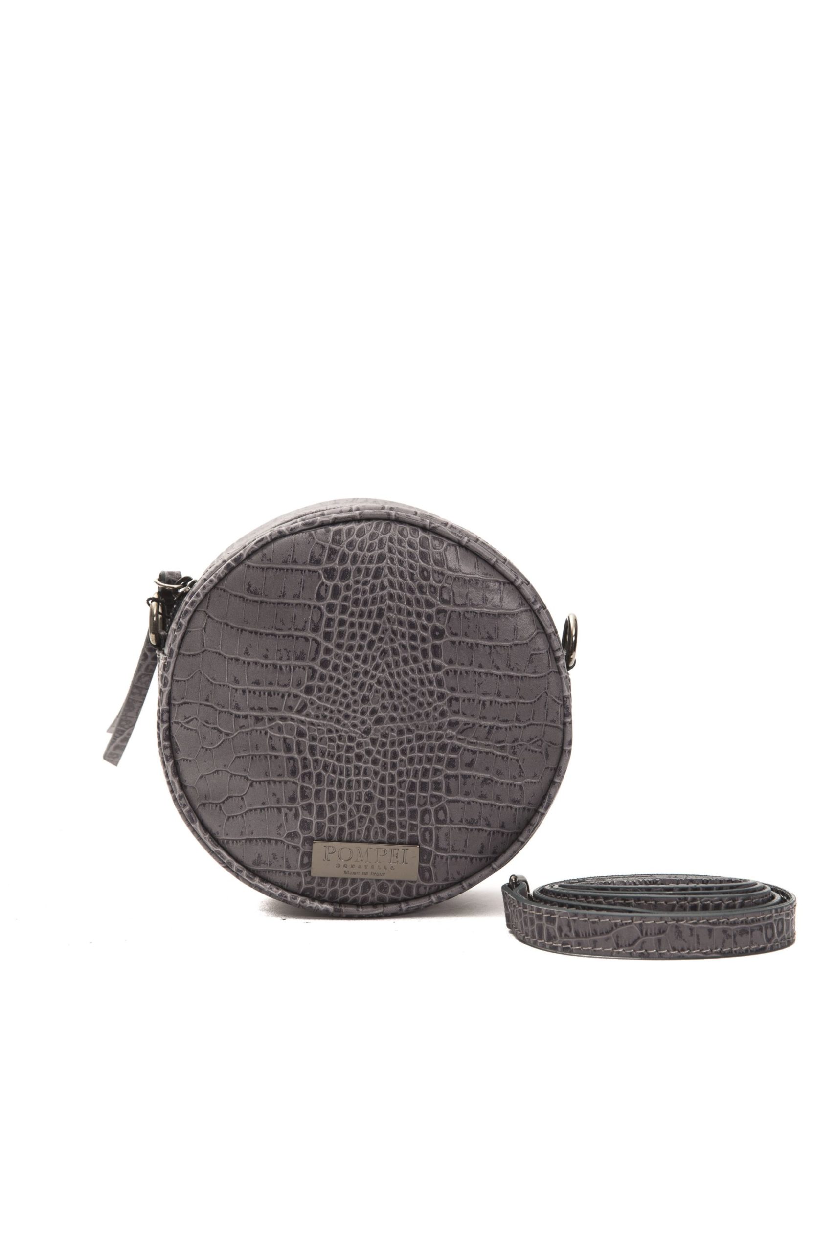 Thumbnail - Pompei Donatella Grey Leather Crossbody Body's Bag