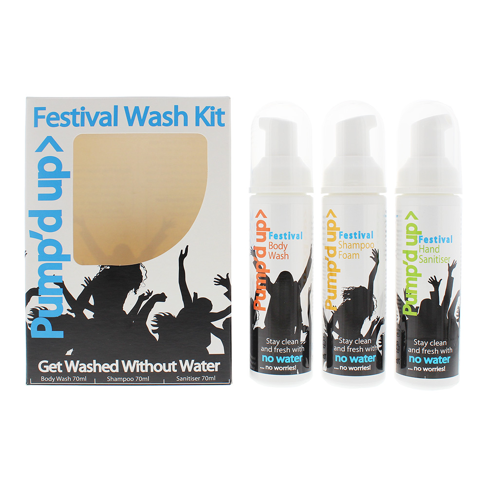 Pump’d Up Unisex Pump'd Up Festival Wash Kit 3 Pieces Gift Set : Body 70ml - Shampoo - Sanitiser - NA - One Size