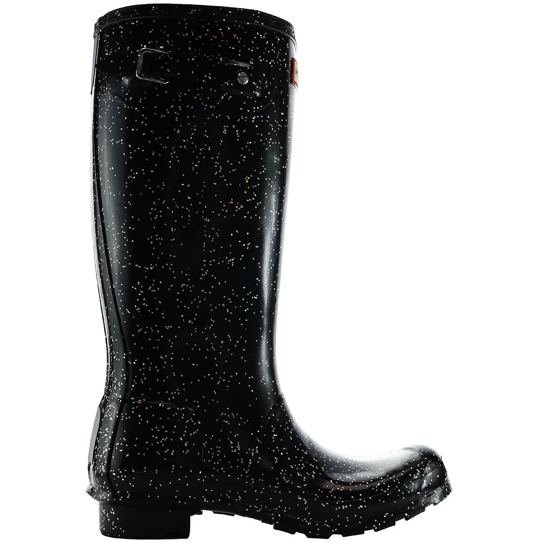 Hunter Reuze Glitter Kinder Zwart Laarzen