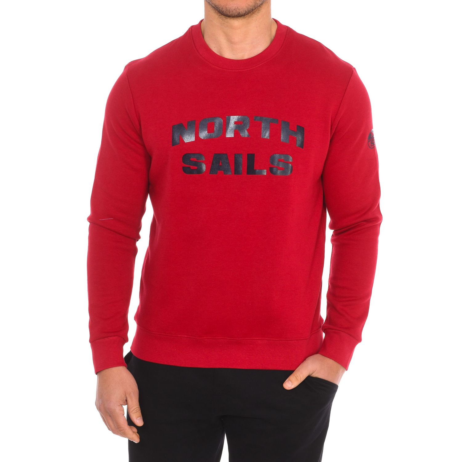 North Sails Mens Long-sleeved crew-neck sweatshirt 9024170 men - Dark Red - Size Large