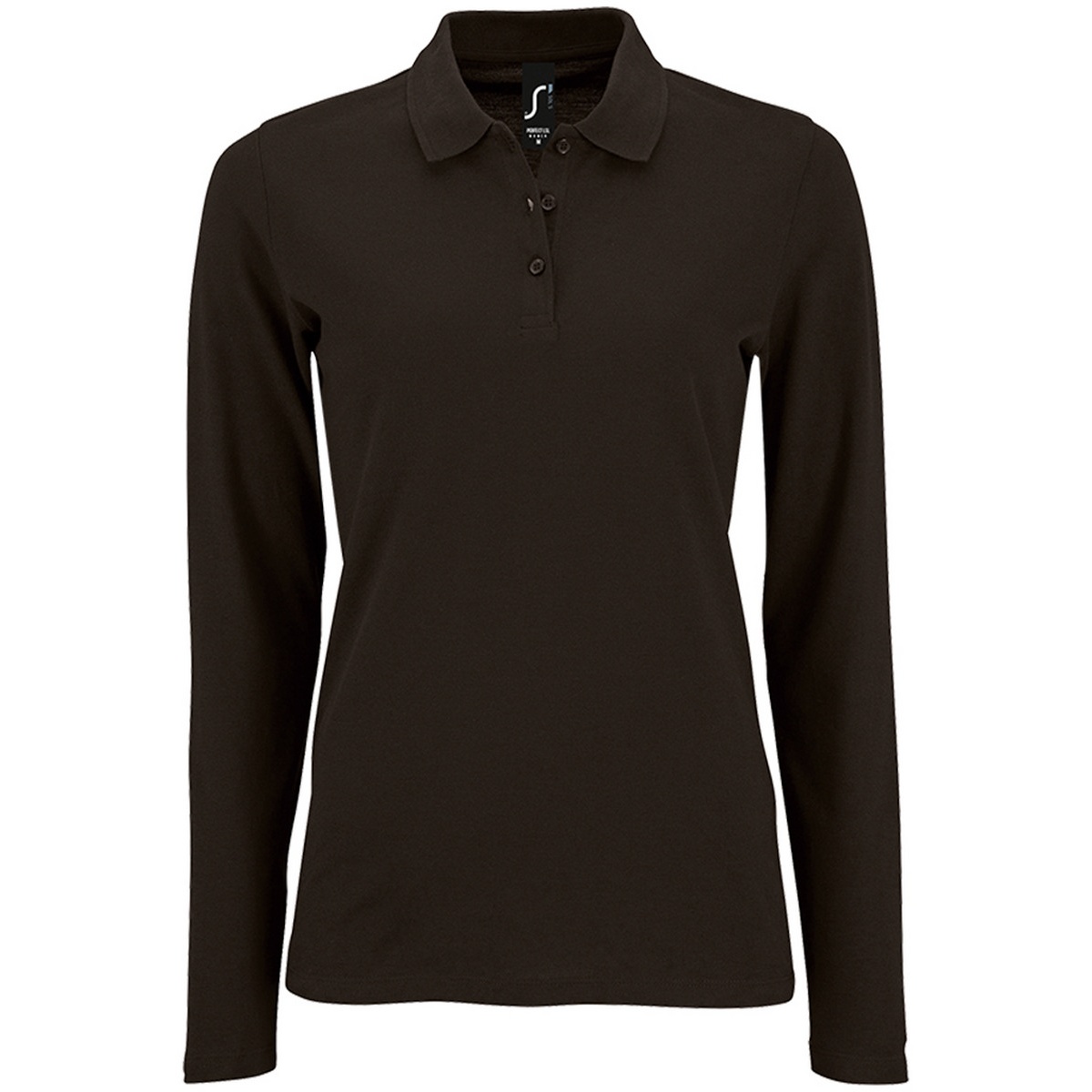 SOLS Womens/Ladies Perfect Long Sleeve Pique Polo Shirt (Black) Cotton - Size 3XL