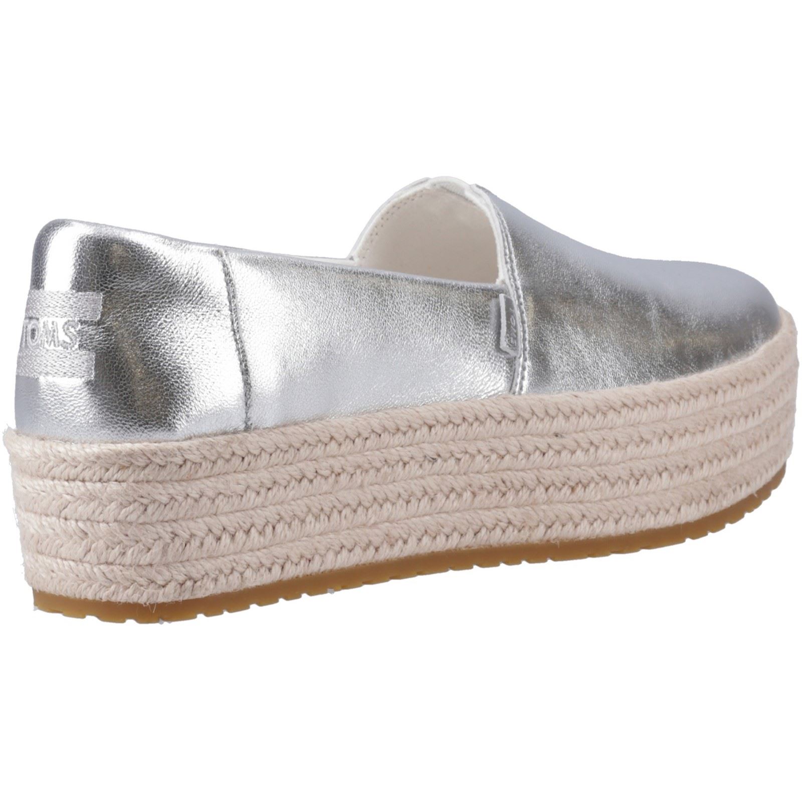 TOMS Valencia Leather Silver Espadrilles för kvinnor espadrillos dam – bild 2
