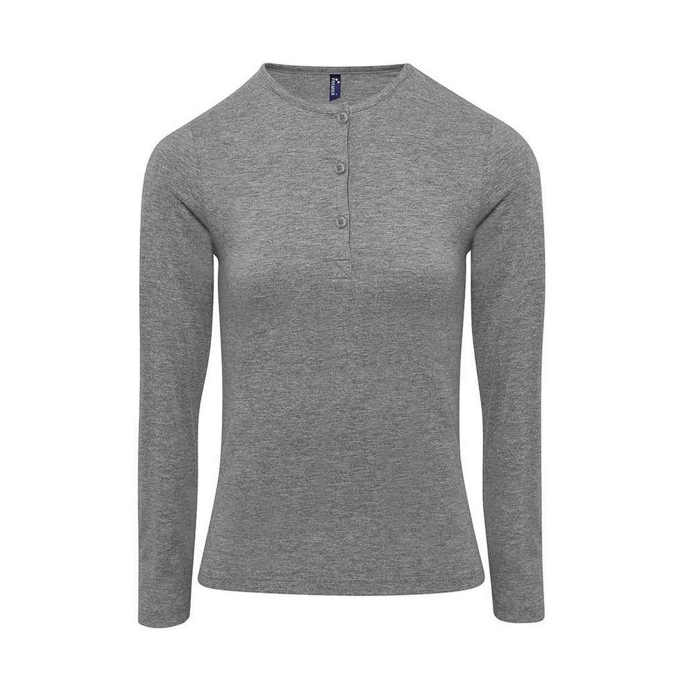 Premier Womens/Ladies Marl Roll Sleeve T-Shirt (Grey Marl) - Size 10 UK