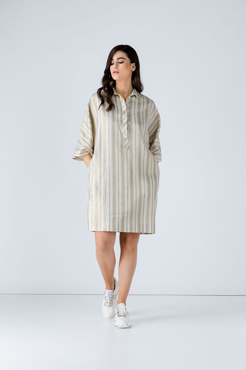 Oversized gestreepte jurk