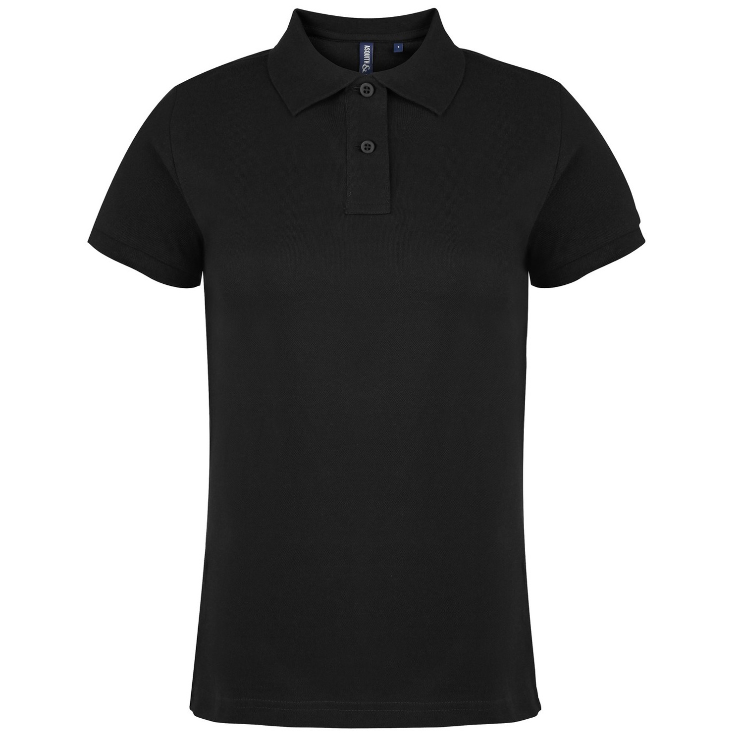 Thumbnail - Asquith & Fox Damen/Damen Einfaches Kurzarm-Poloshirt (Schwarz)