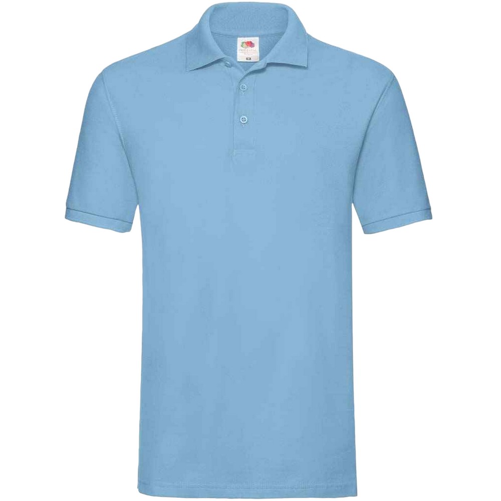 Thumbnail - Fruit of the Loom Herren Premium Baumwolle Pique Polo Shirt (Himmelblau)