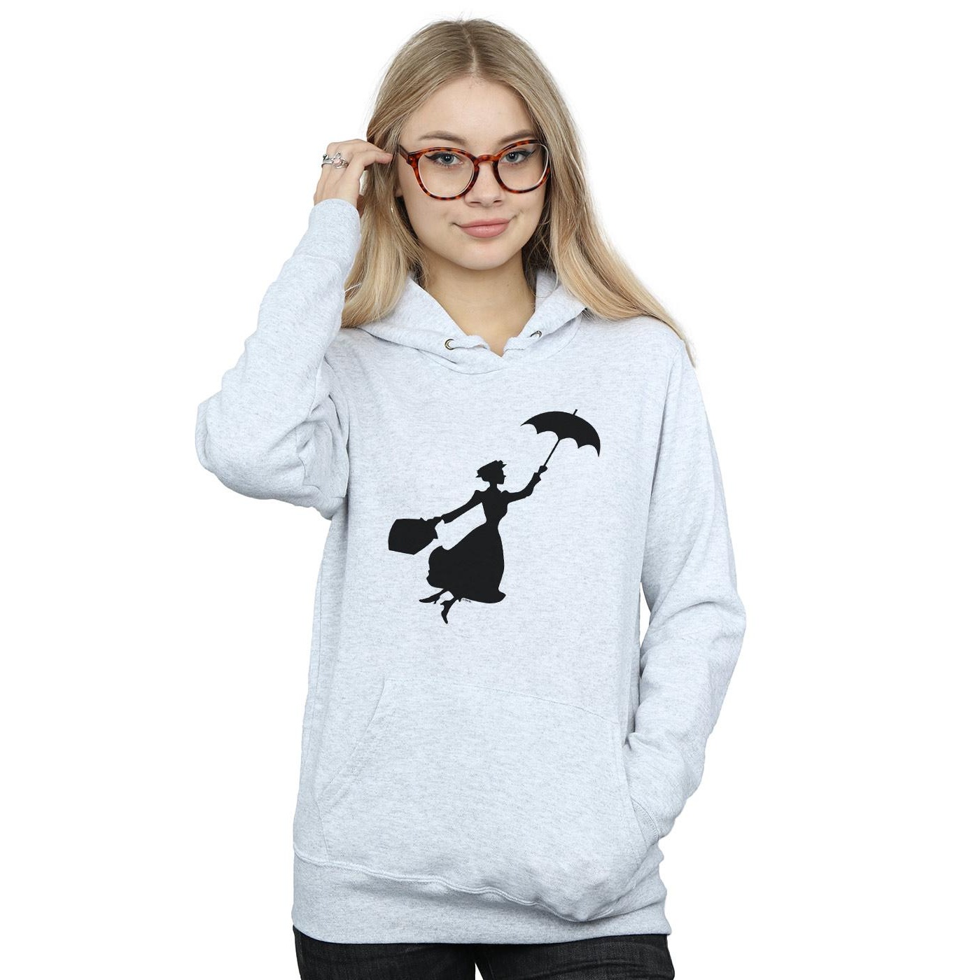 Disney Womens/Ladies Mary Poppins Flying Silhouette Hoodie (Sports Grey) dam – bild 2