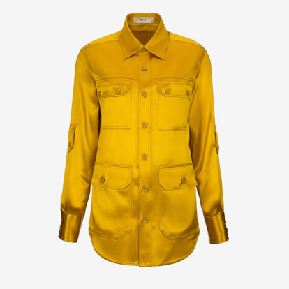Bally Womens Double Pocket Shirt in Yellow Viscose – Size 10 UK