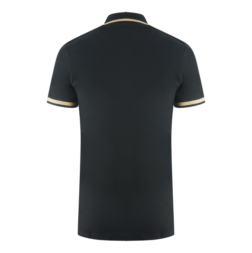 Aquascutum Tipped Aldis Svart Pikétröja herr – bild 2