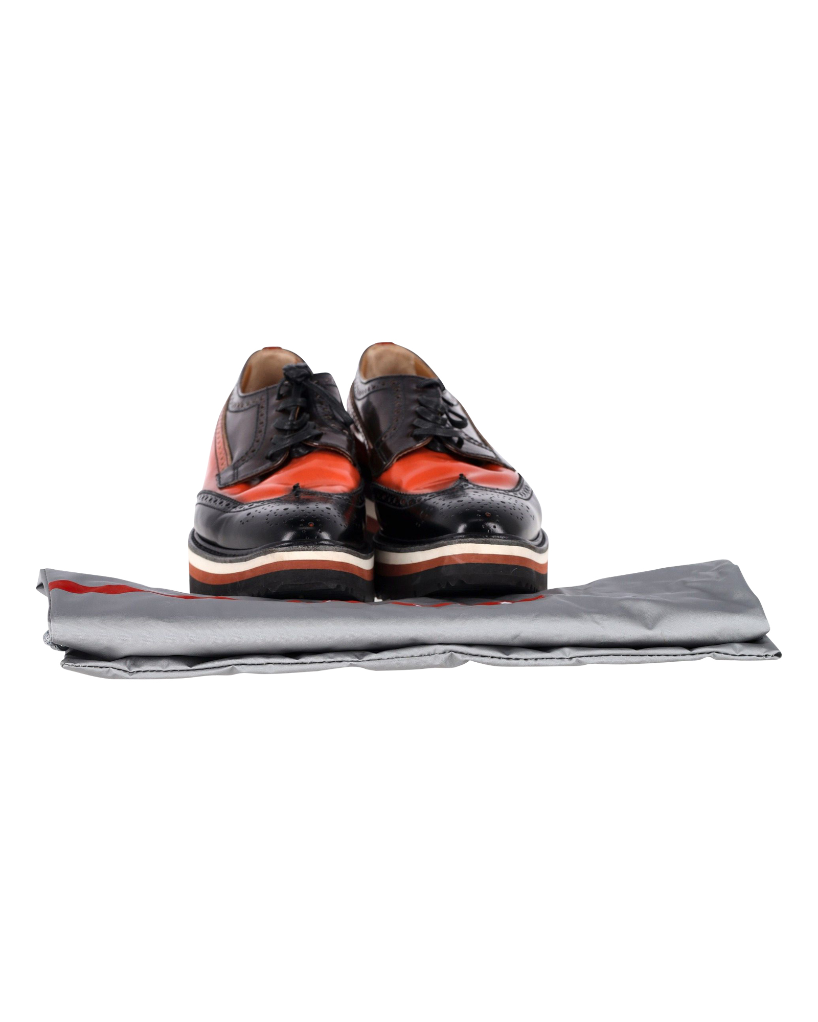 Prada Pre-owned Prada Flatform Derby Brogue Snörskor i Svart Läder dam – bild 2