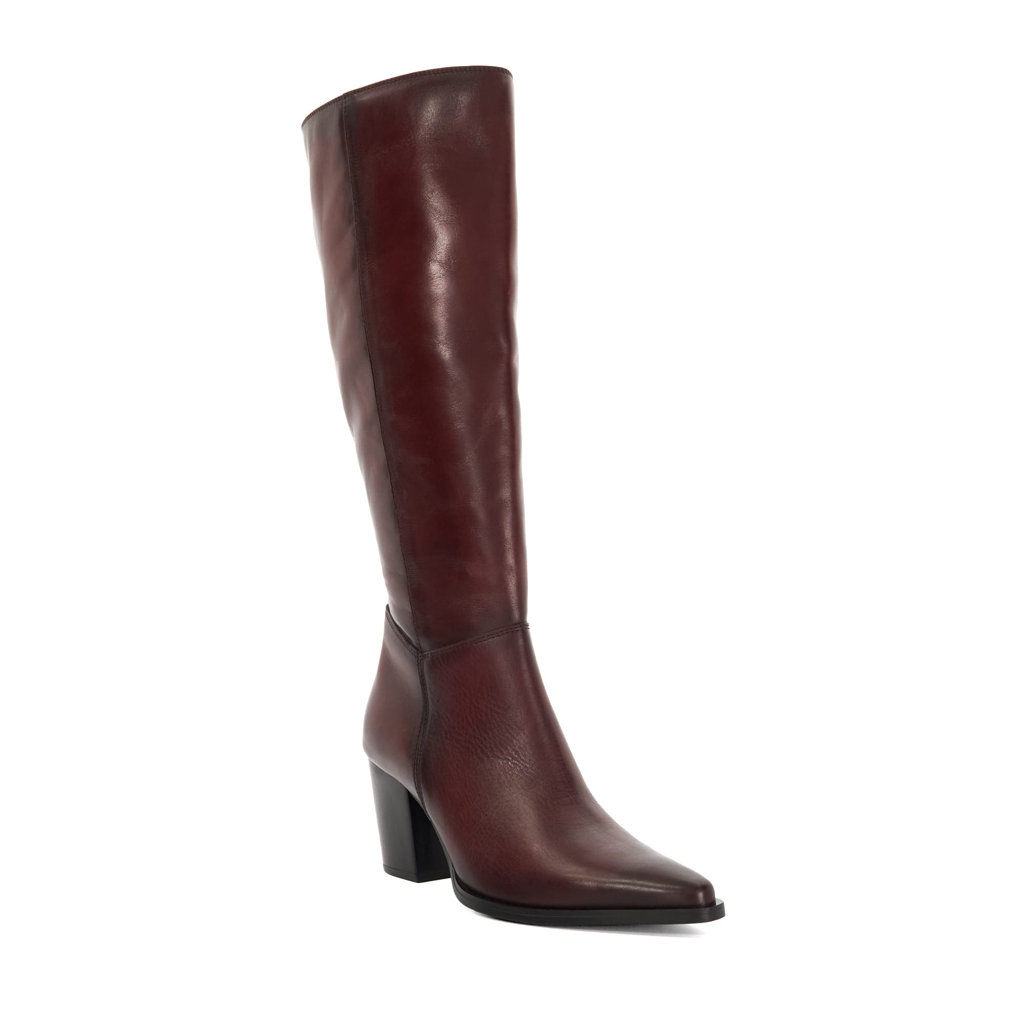 Dune London Womens Ladies Silahs – Leather Western Knee High Boots – Burgundy material_leather1 – Size UK 6