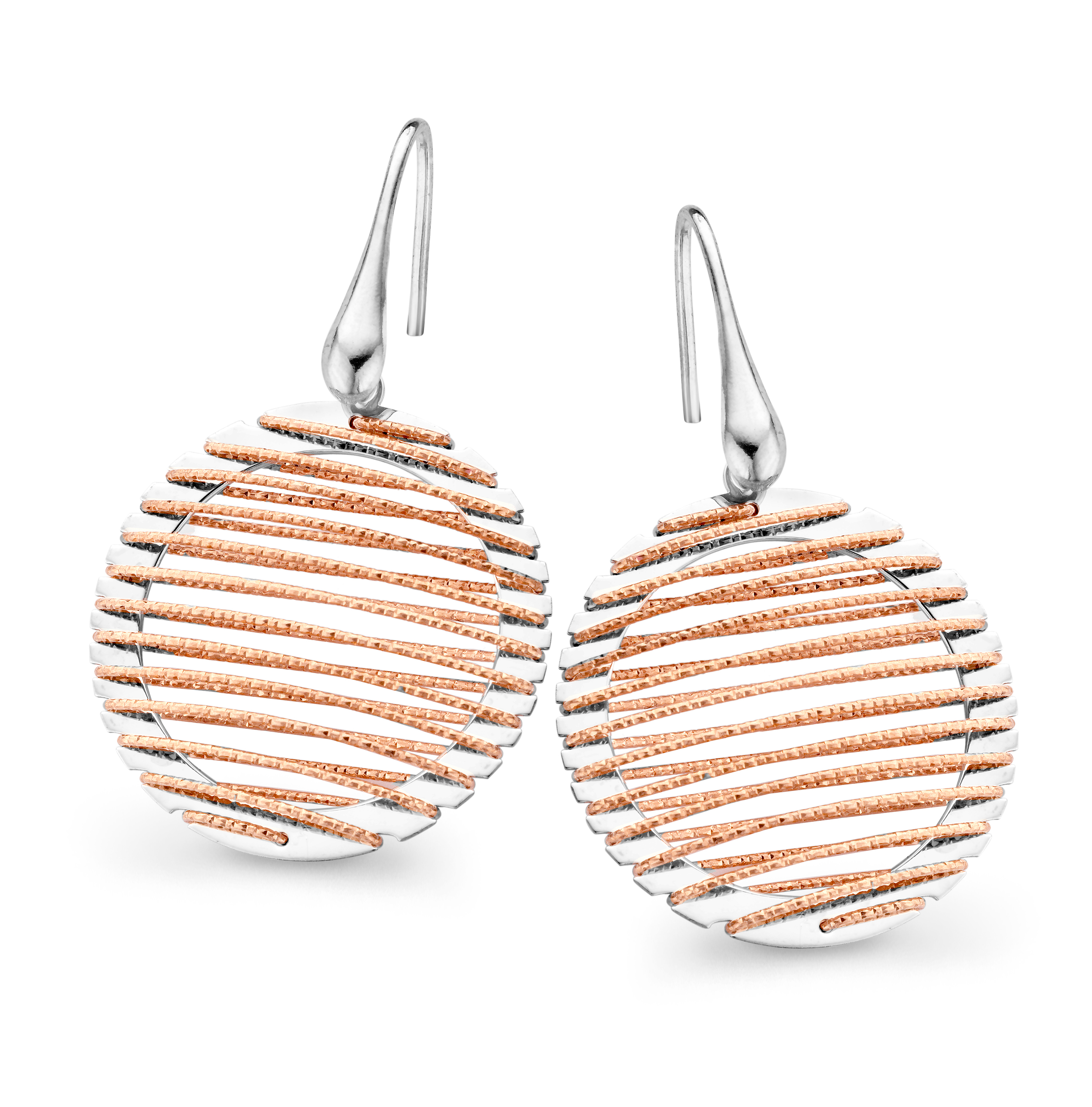 Thumbnail - Orphelia 'Zelia' Damen 925 Sterling Silber Tropfohrringe - Silber/Rosé ZO-7180