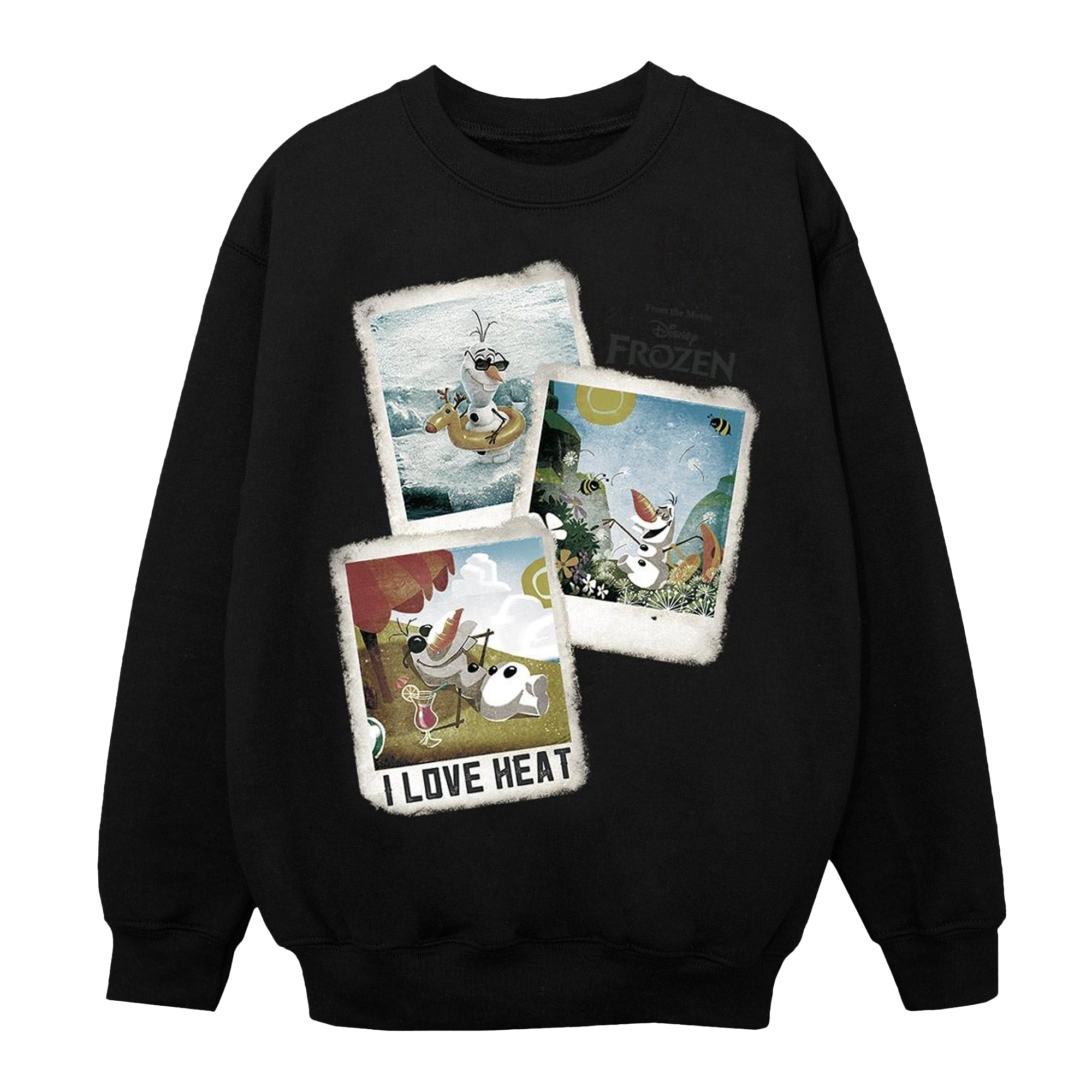 Disney Jongens Frozen Olaf Polaroid Sweatshirt (Zwart)