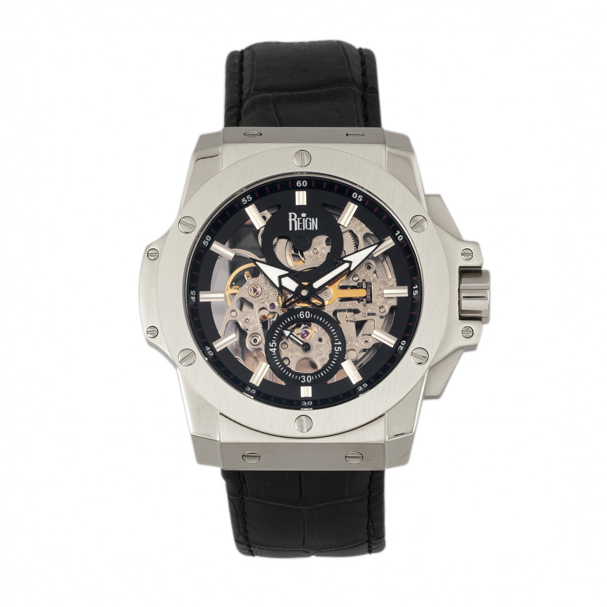 Thumbnail - Reign Commodus Automatik-Skelett-Lederarmbanduhr