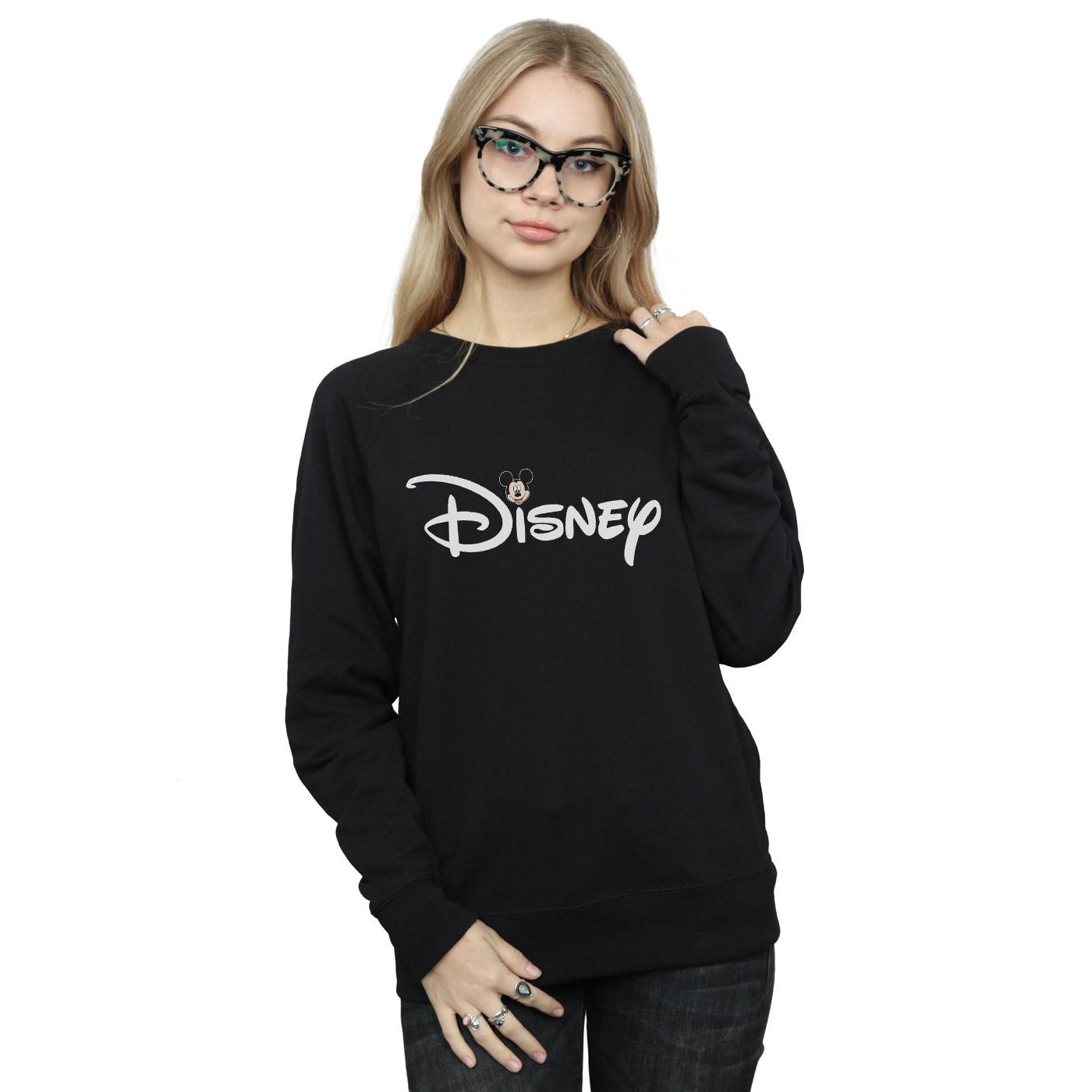 Disney Womens/Ladies Mickey Mouse Logo Head Sweatshirt (Black) dam – bild 2