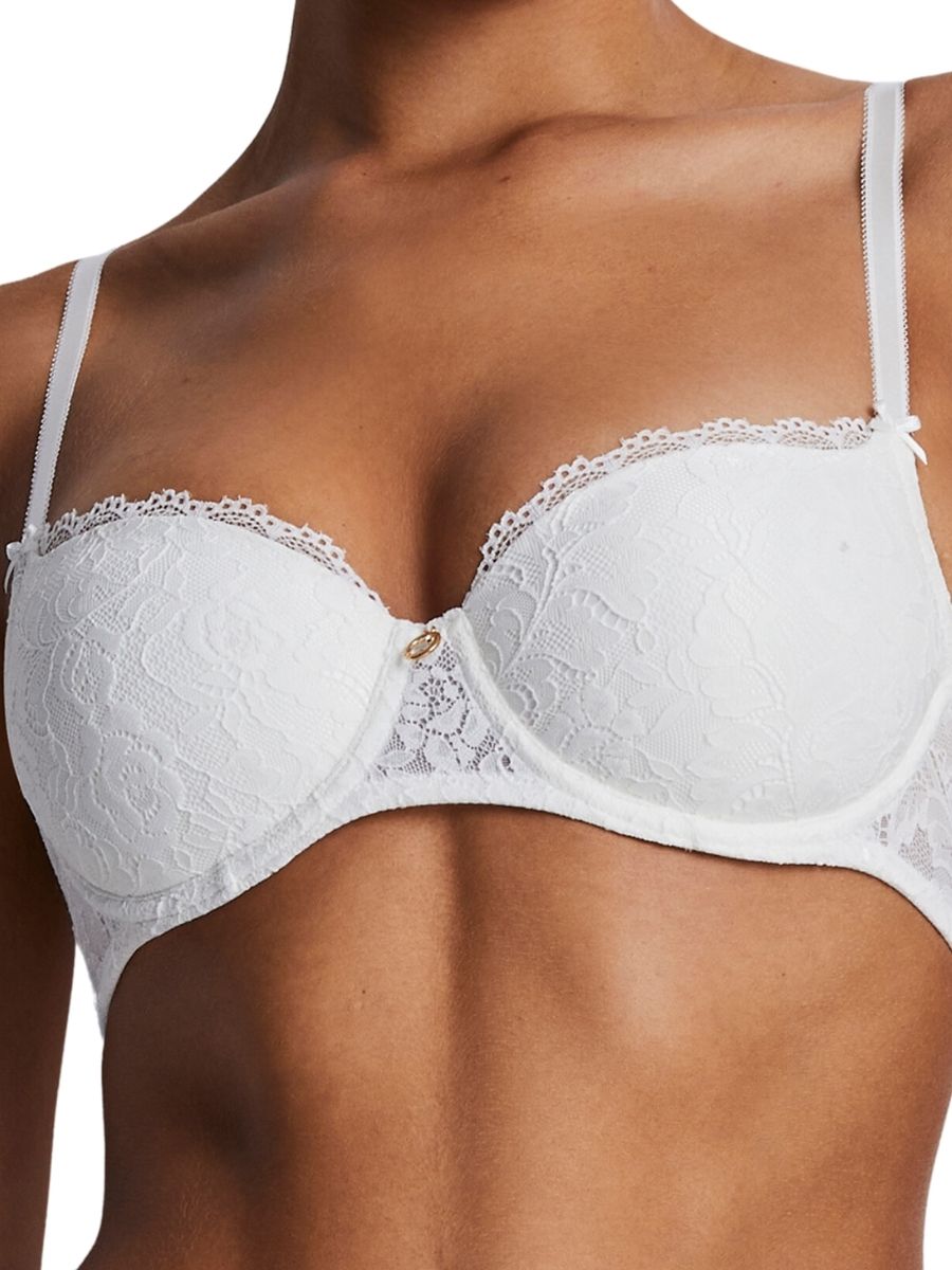 Aubade Womens Rosessence Care Half Cup Bra – White Polyamide – Size 36E