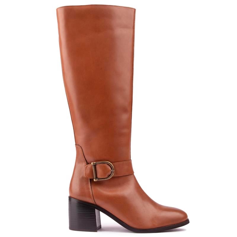 Sole Womens Ginny Knee High Boots – Tan Leather – Size UK 4
