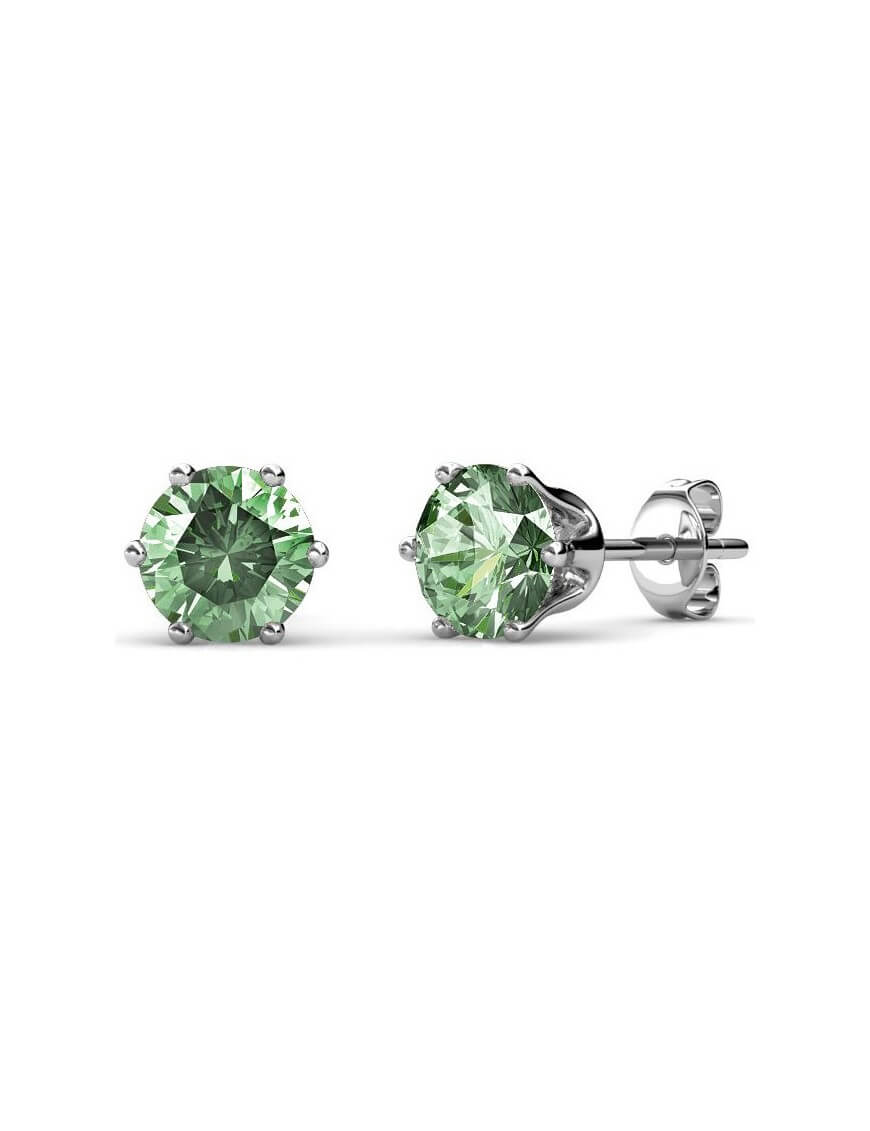 Thumbnail - Geburtsstein August Ohrringe - Silber und Vert