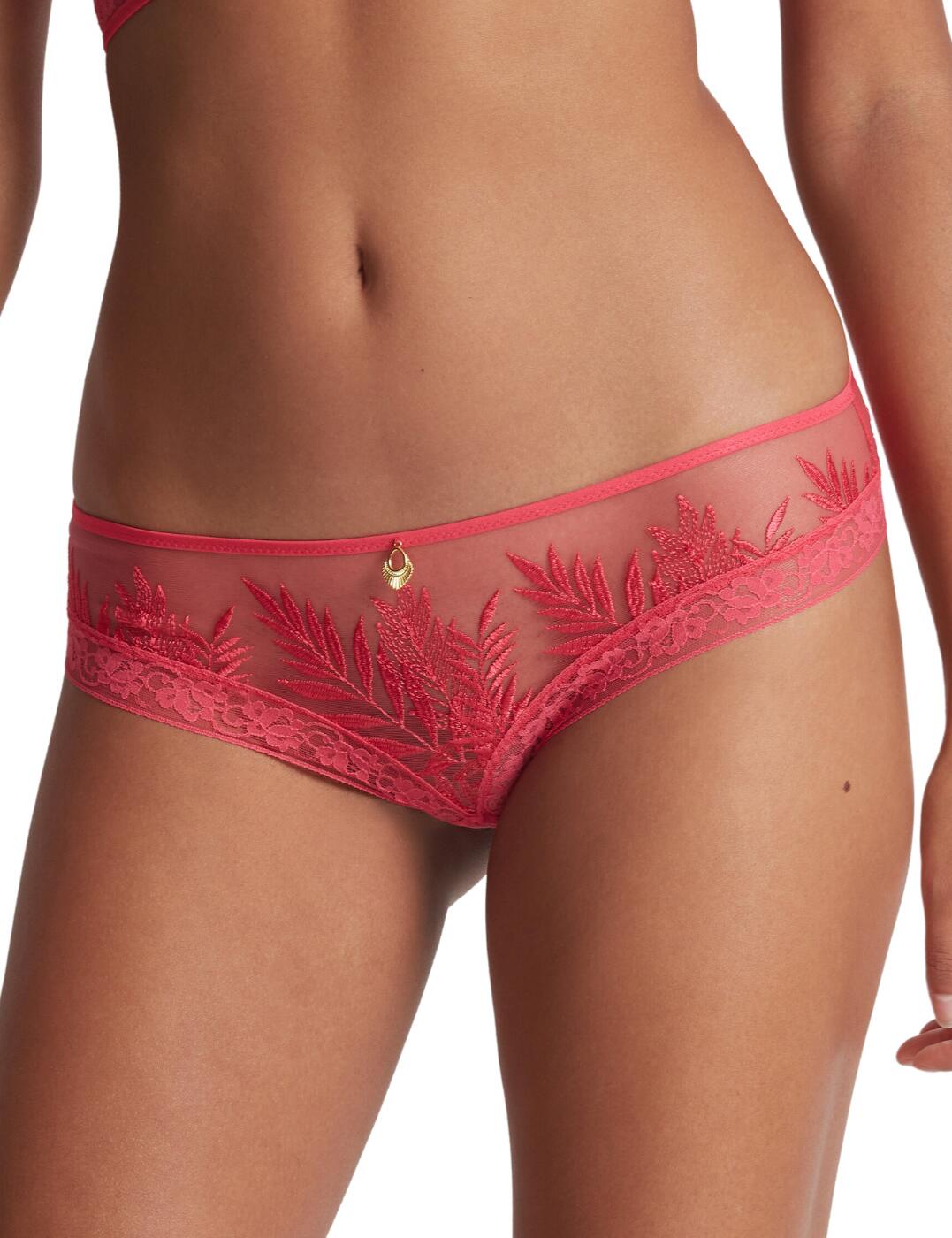 Aubade Womens Parenthese Tropicale Hipster Brief – Pink Polyamide – Size Large