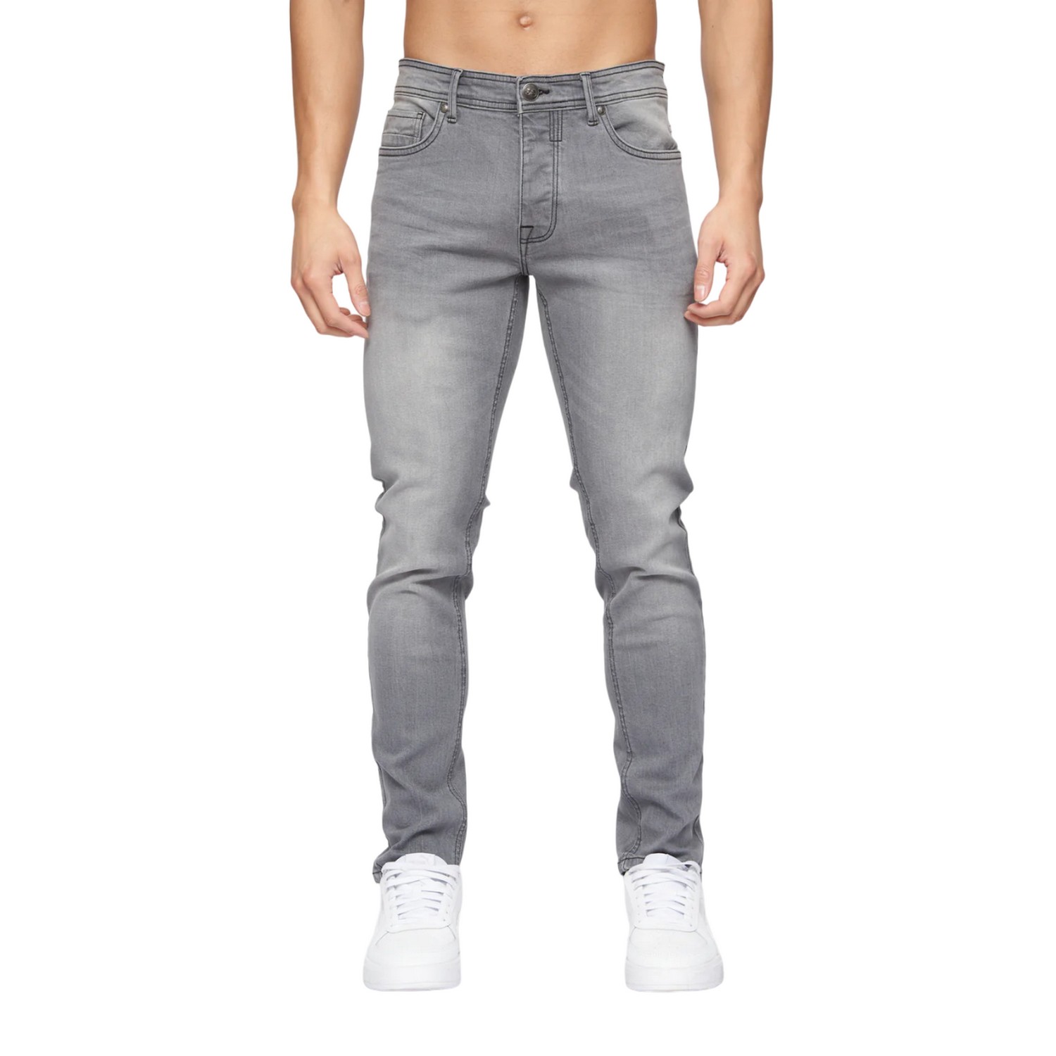 Crosshatch Heren Buraca Denim Slim Jeans (Grijs wasgoed)