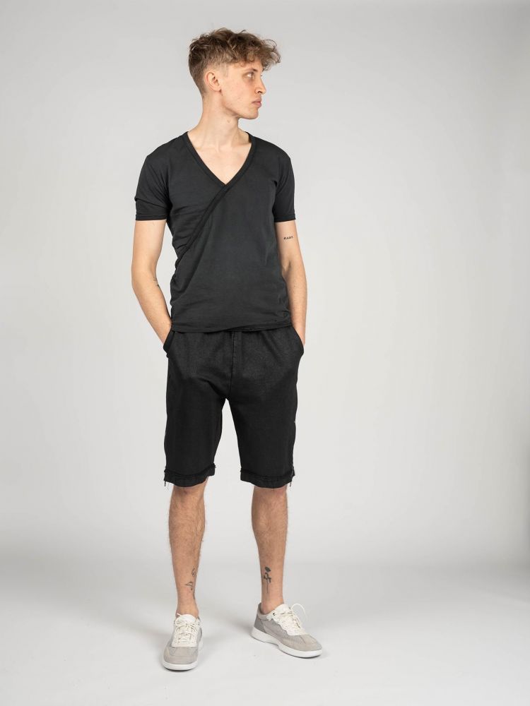 Xagon Man T-Shirt V-Ausschnitt Herren Schwarz