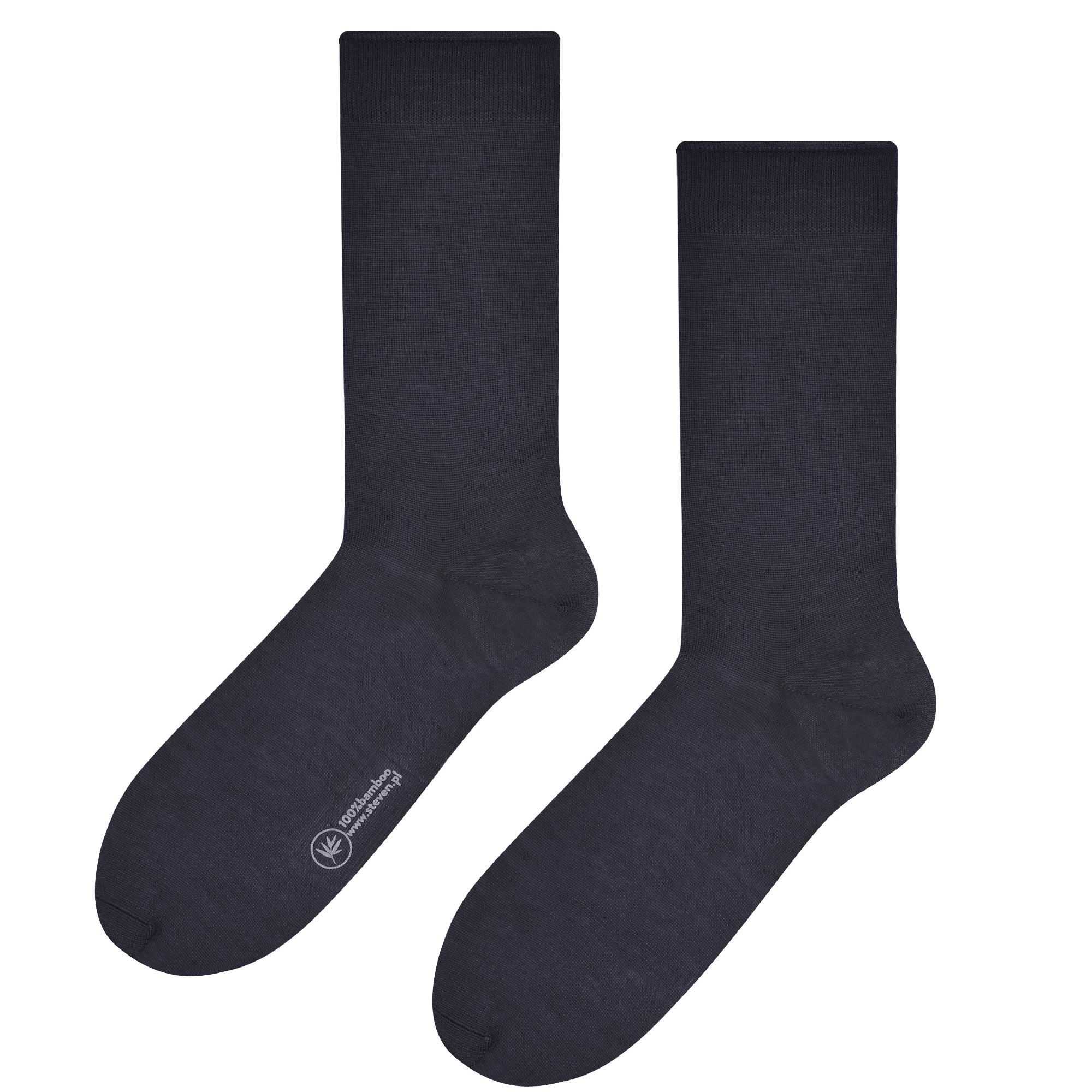 Thumbnail - Herren 100% Bambus Socken | Steven | Atmungsaktiv Crew Plain Kleid Socken - Charcoal