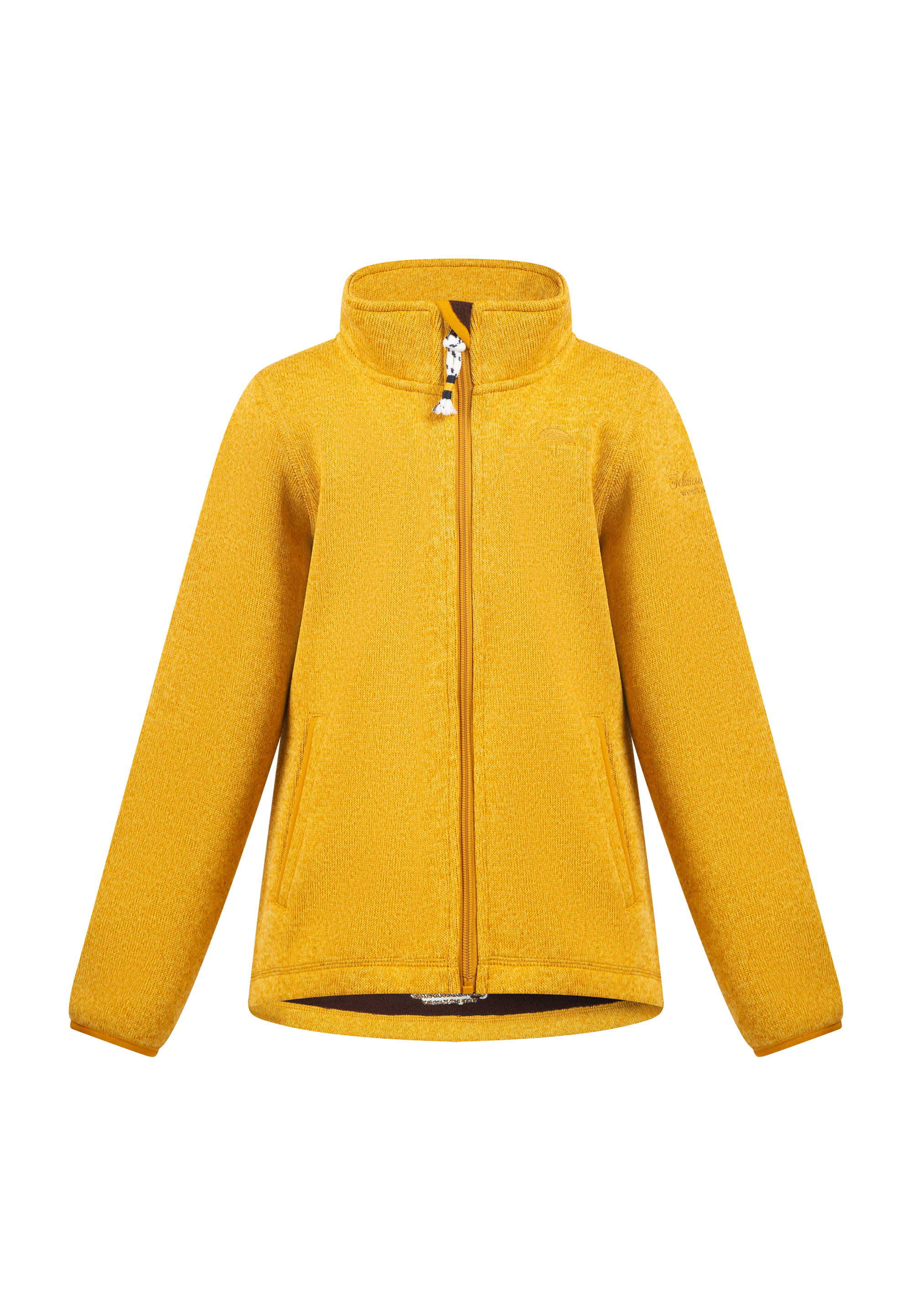 Thumbnail - Schmuddelwedda Strickfleecejacke Mädchen Senf Melange-280