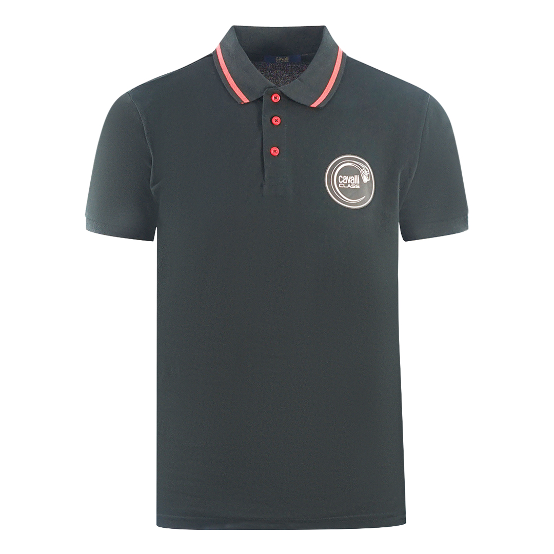 Cirkulärt Orm-logotyp Svart Polo Skjorta