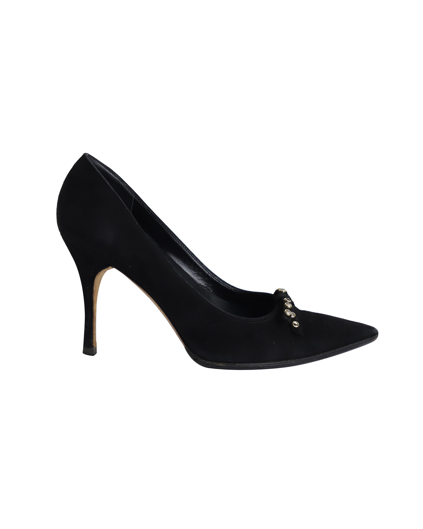 Gucci Pre-owned Womens Pointed Court Shoes in Black Suede – Size EU 37