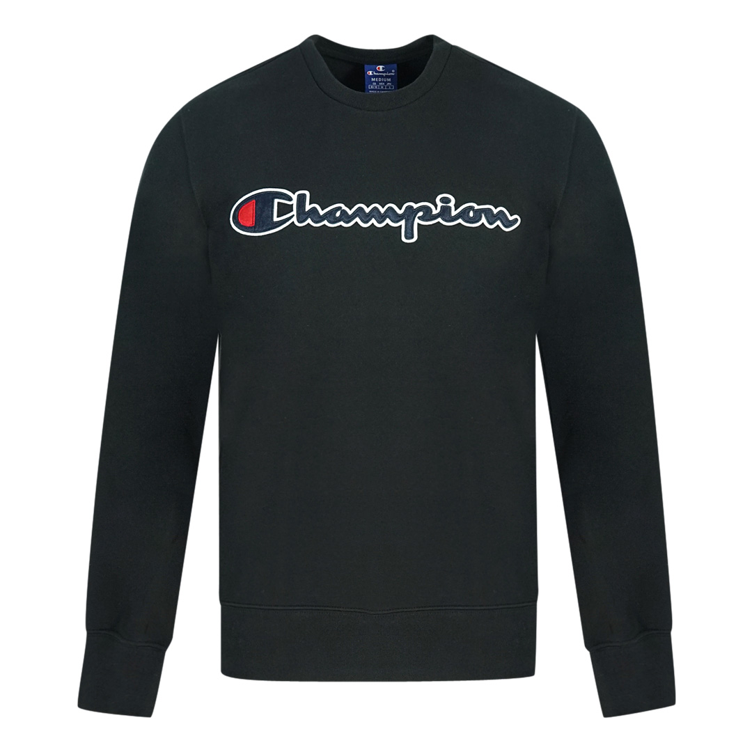 Jersey negro con logo bordado de Champion