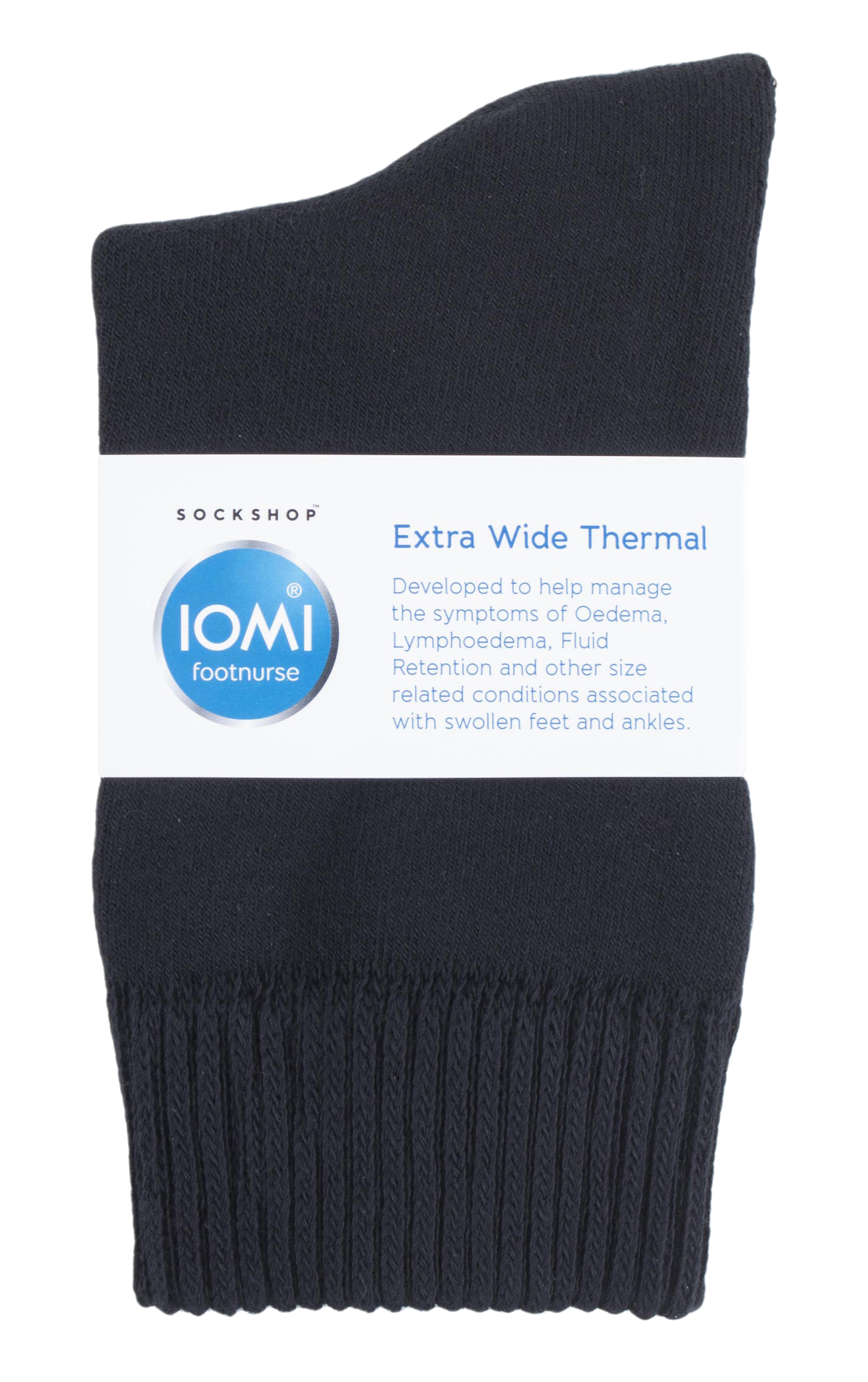 IOMI Unisex extra breda termiska ödemstrumpor för svullna ben och fötter dam – bild 2