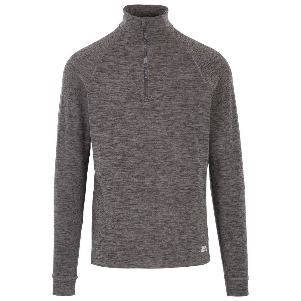 Trespass Men's Black Harold Half Zip Fleece Top - Marl - Xs - Marl - 92% Polyester/8% Elastane - Image 5