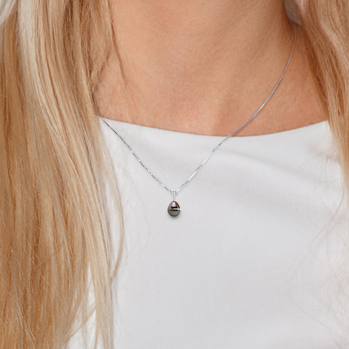 Diadema Hänge Vitguld och Tahitipärla halsband dam – bild 2