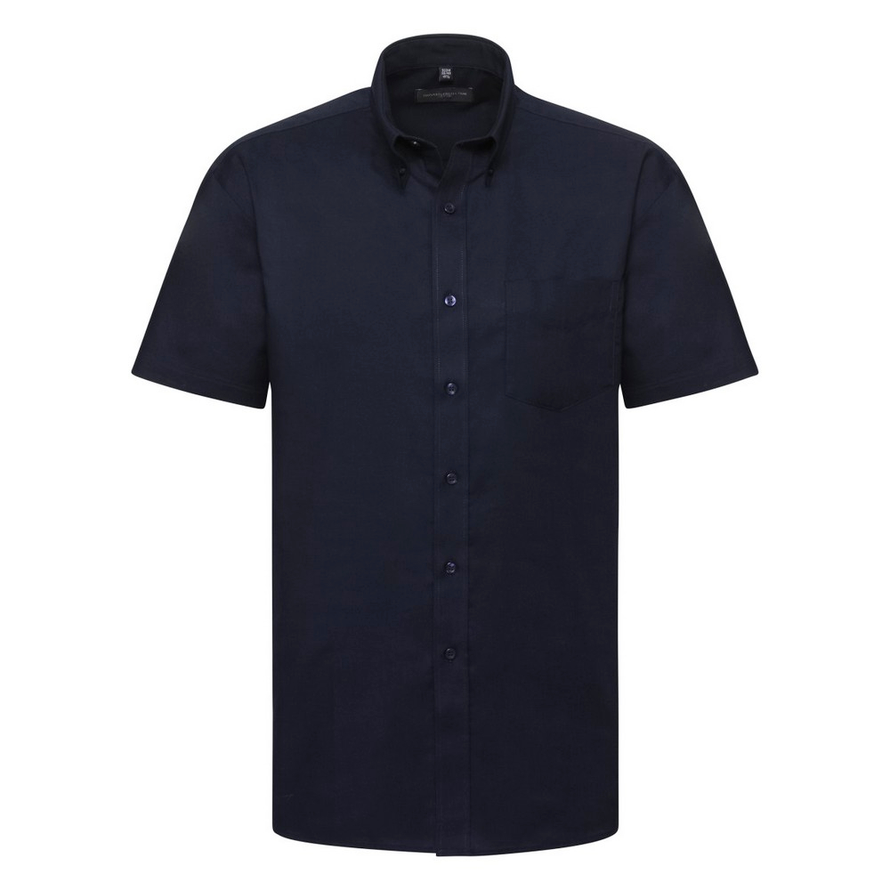 Russell Athletic Collection Mens Short Sleeve Easy Care Oxford Shirt (Bright Navy) - Multicolour - Size 17.5 inch