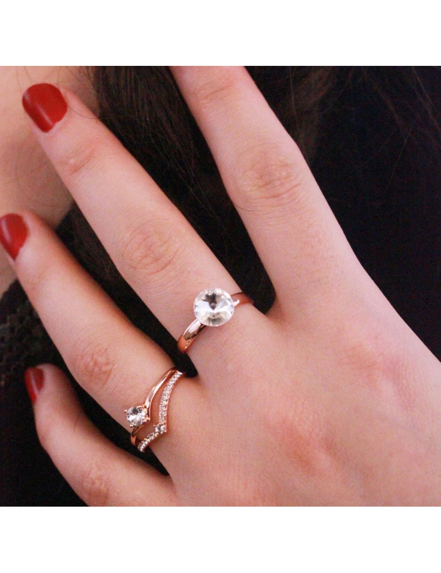 MYC Paris Acacia One Size Ring roséguld och kristall dam – bild 2