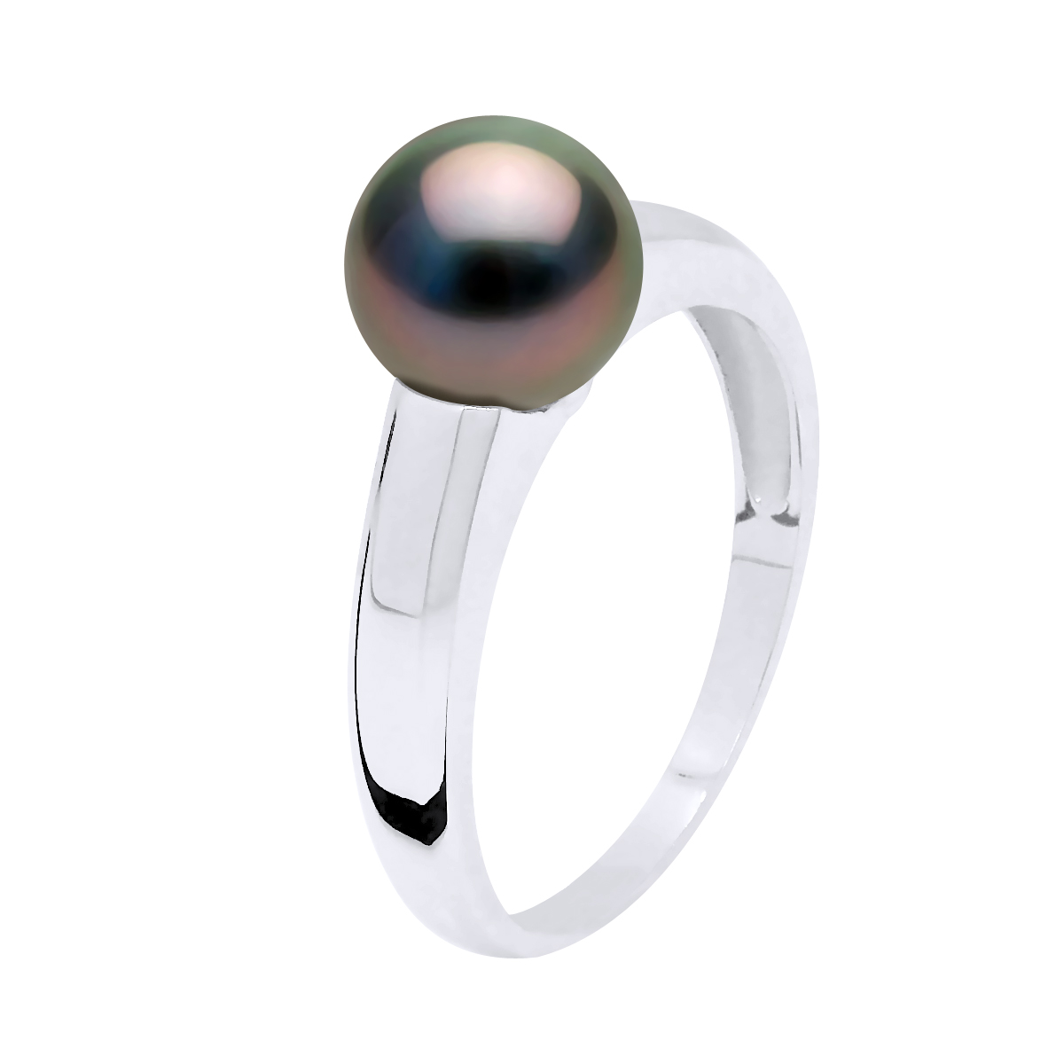 Thumbnail - Armreif Ring Prestige Silber 925 rhodiniert - Echte Tahiti-Zuchtperle rund 7-8 mm