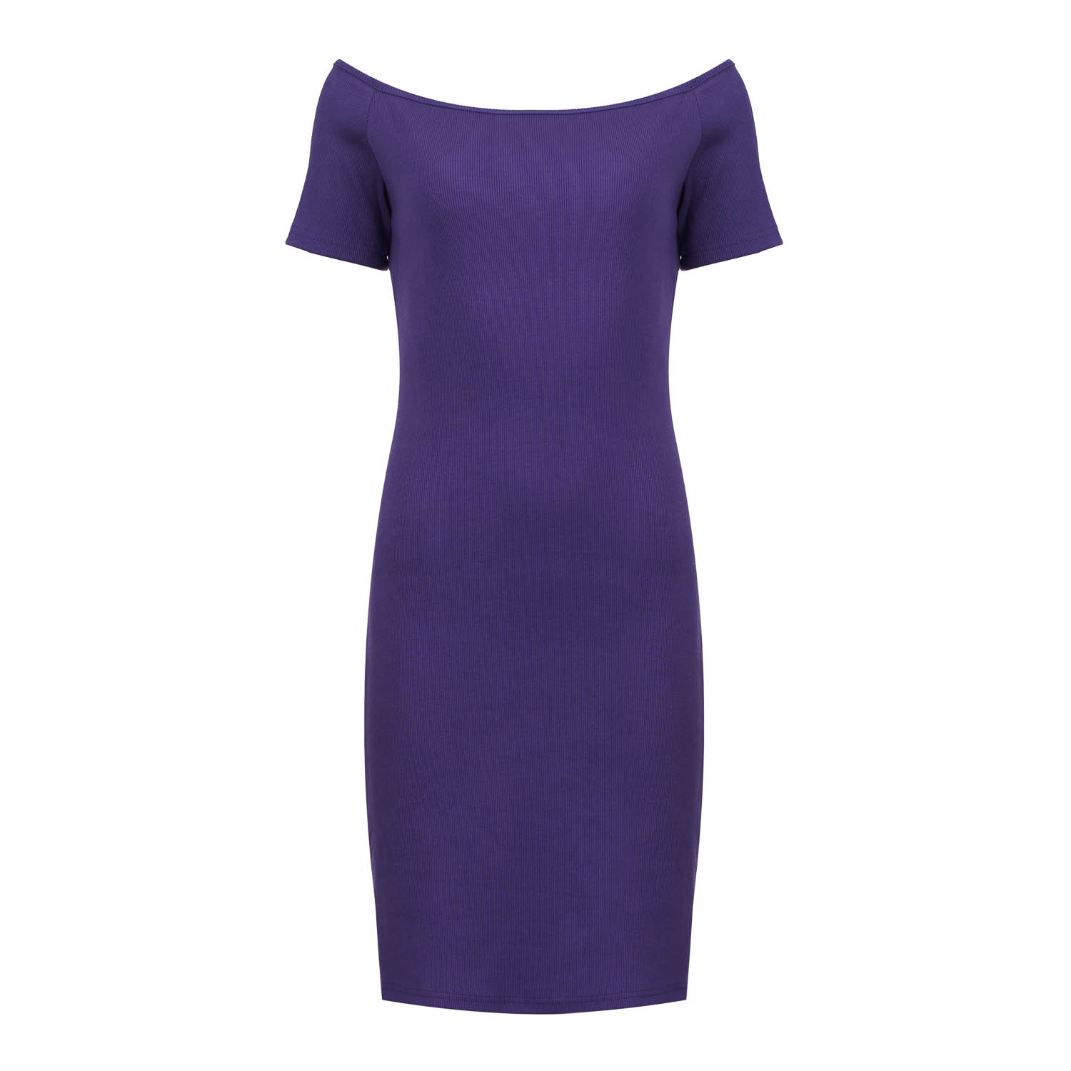 Thumbnail - Tief Lila Schulterfreies Enges Kleid