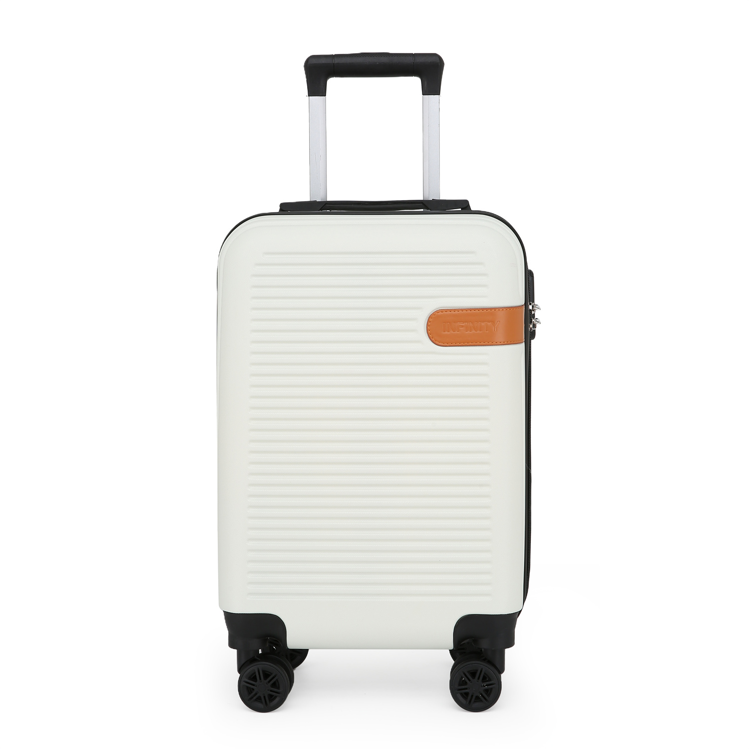 Infinity Leather Hard Shell Cabin 36 x 22 x 56 cm ABS Suitcase Suitable for Easyjet, Ryanair, Wizzair kabinväskor herr – bild 2