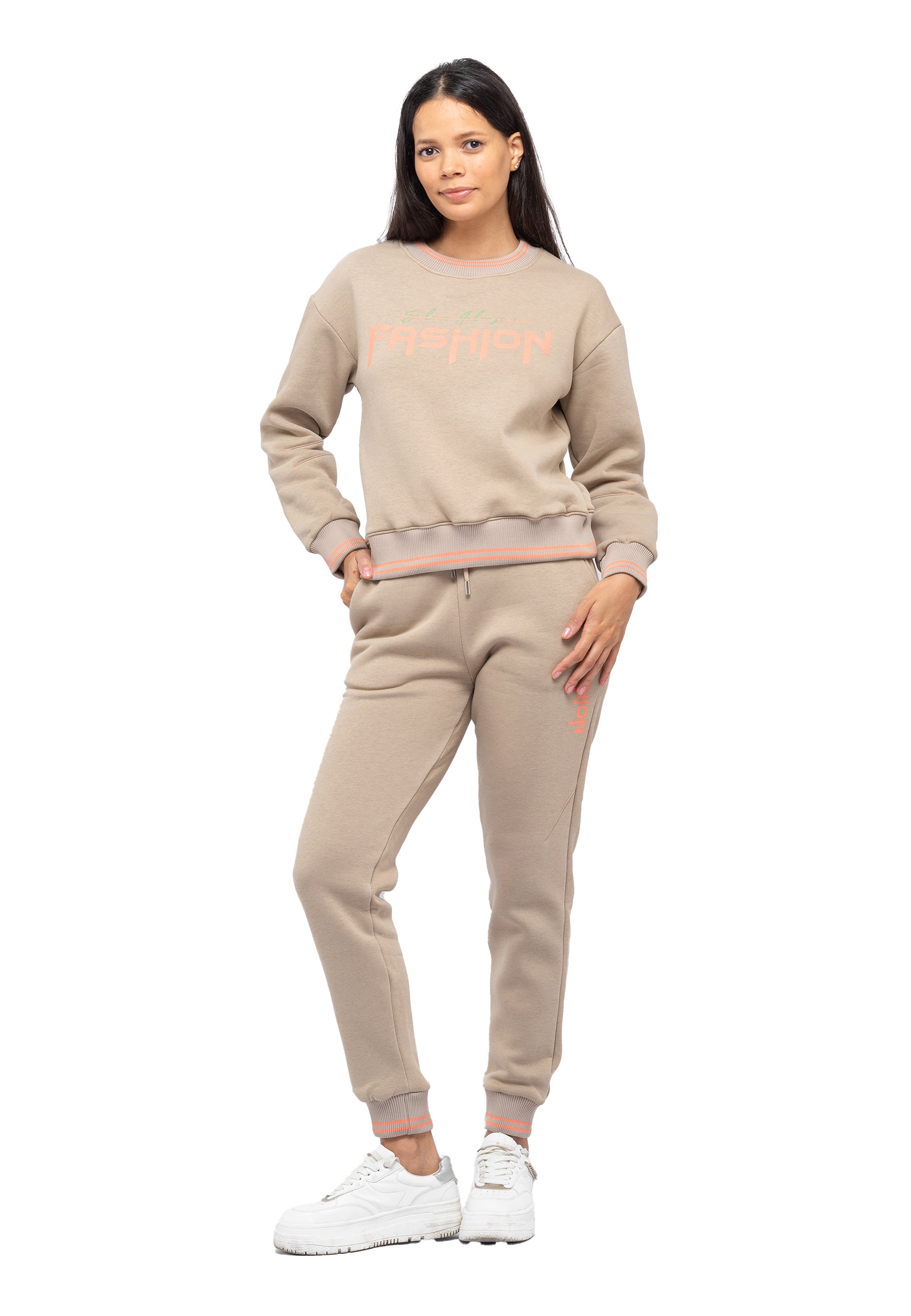 Thumbnail - Tom Barron Damen Lässiger Trainingsanzug-Set mit Fashion-Print