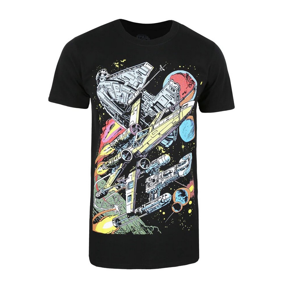 Thumbnail - Star Wars - T-shirt FALCON BATTLE - Homme (Noir)