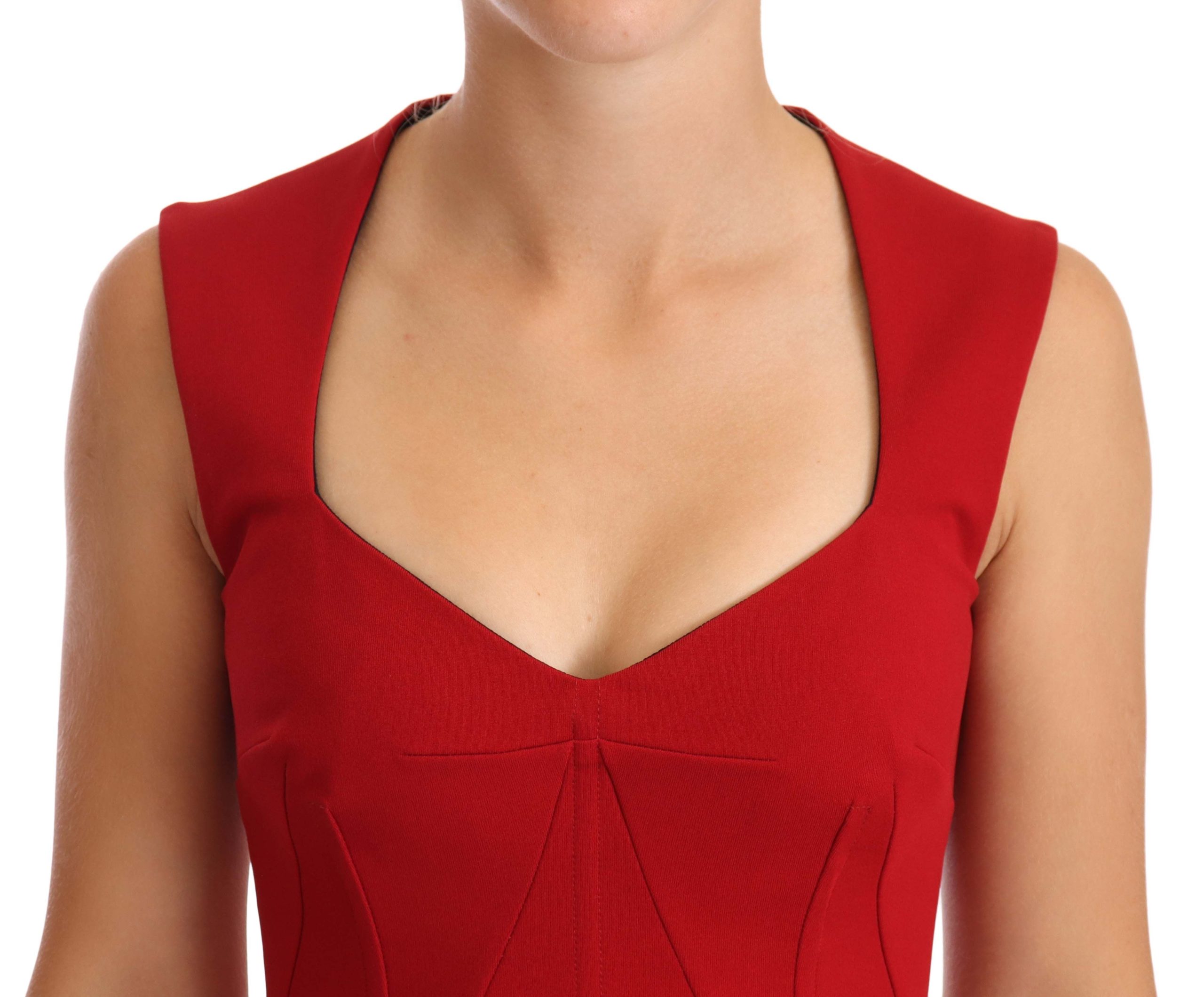 Dolce&Gabbana Kvinnors Röda Hjärtformade Ärmfria Midi Stretch Klänning dam – bild 2