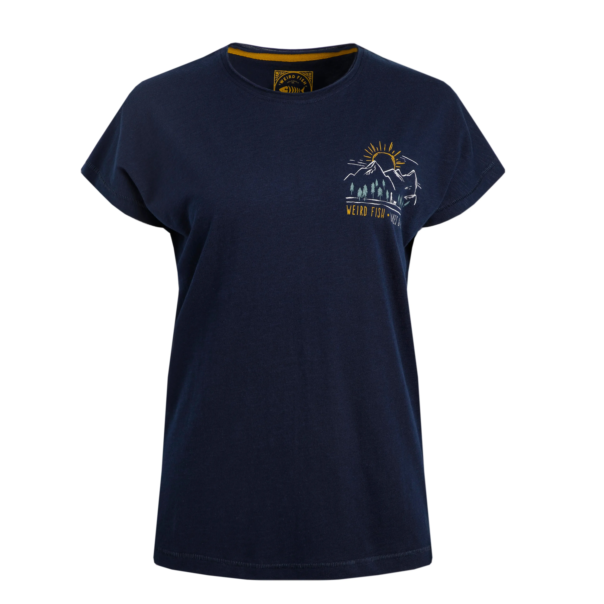 Thumbnail - Weird Fish - "Wander" T-Shirt Baumwolle aus biologischem Anbau für Damen (Marineblau)
