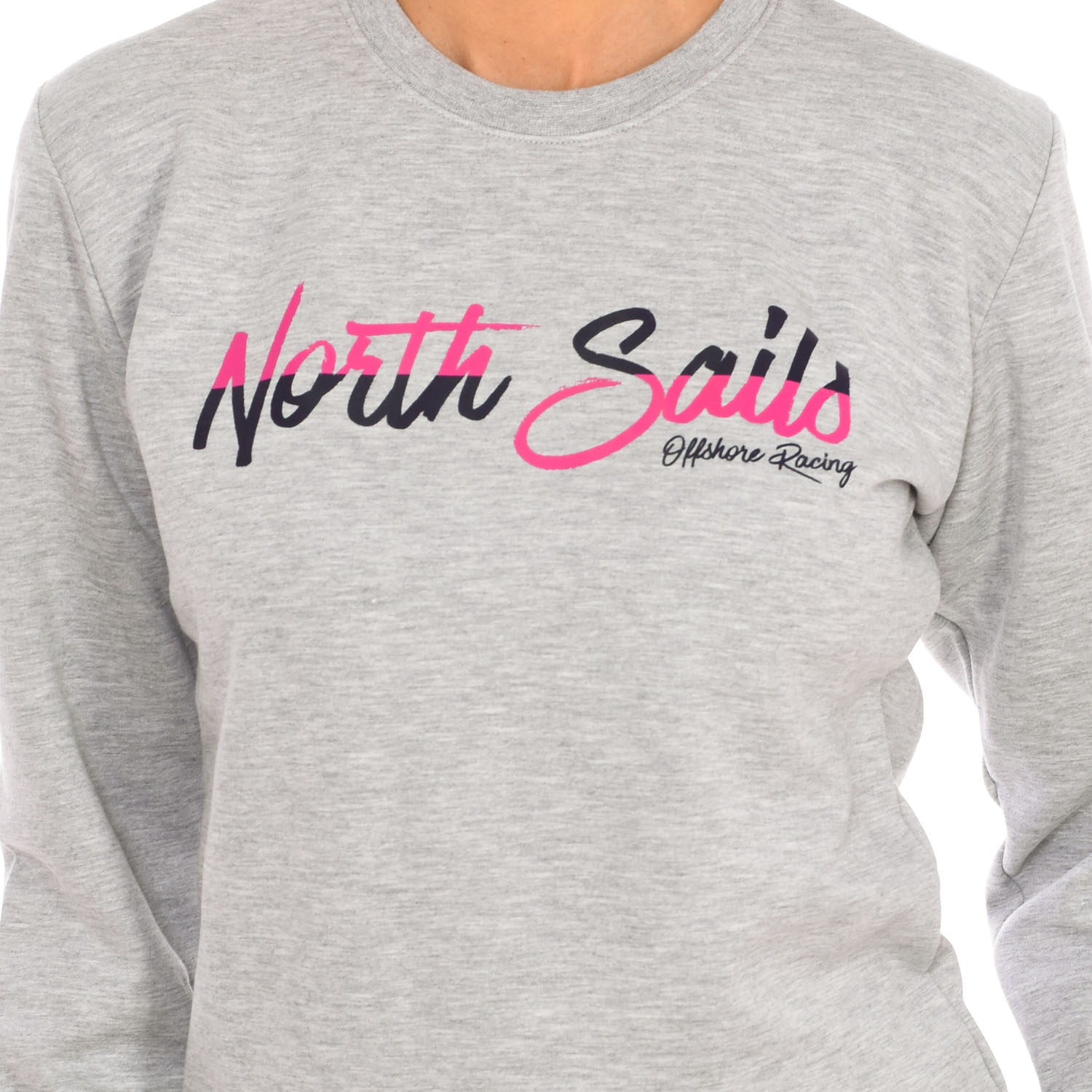 Långärmad sweatshirt med rund halsringning 9024250 dam 2