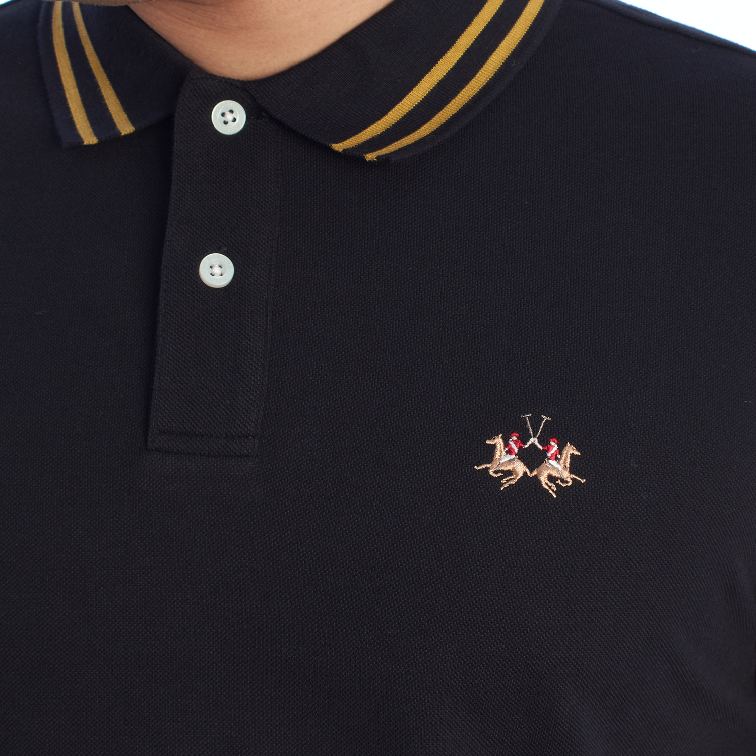 LA MARTINA Regular Fit Kortärmad Polo för män YMP014-PK031 pikéer herr – bild 2