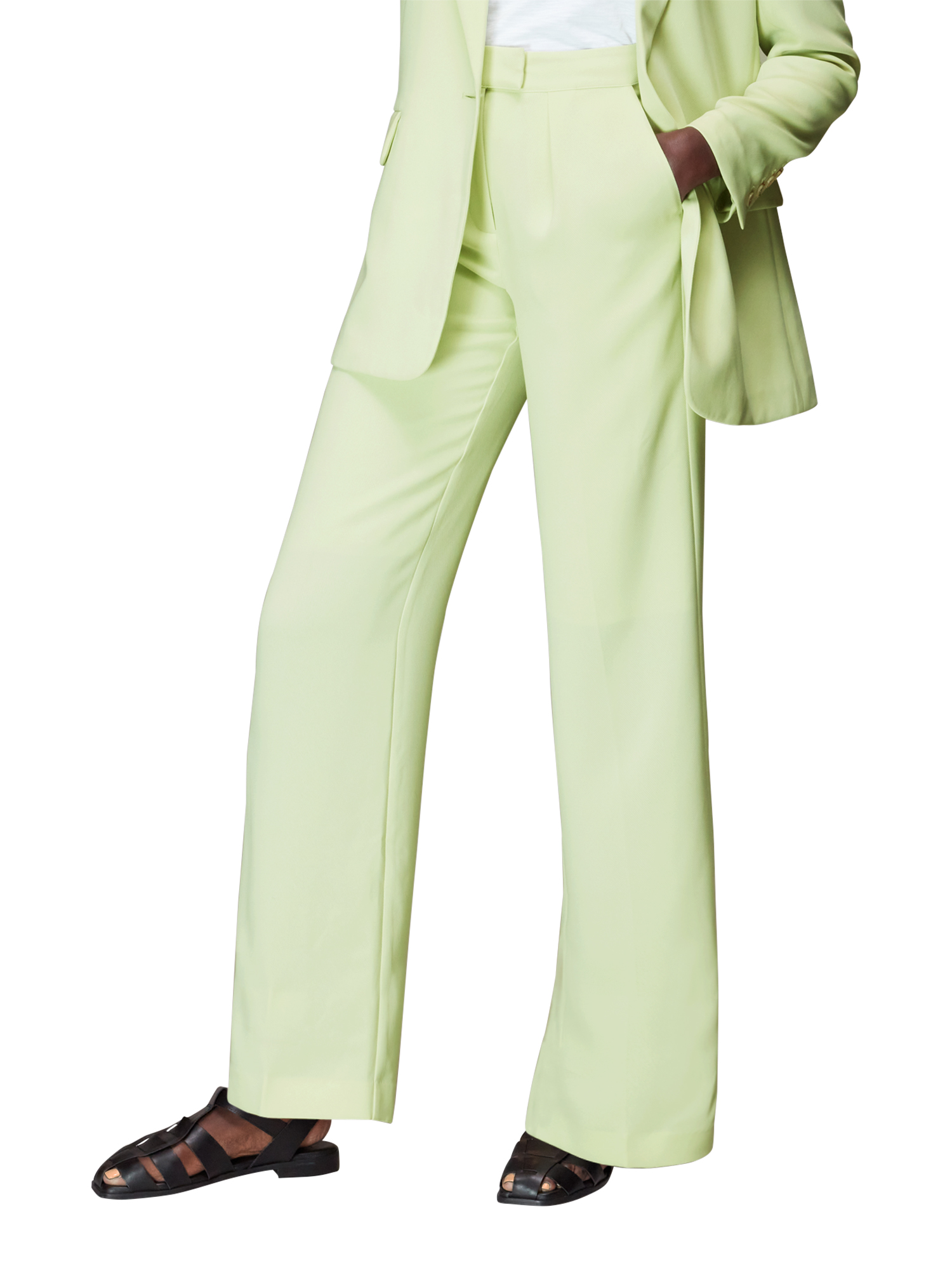 Whistles Womens Bella Pleat Front Trouser - Green - Size 8 UK