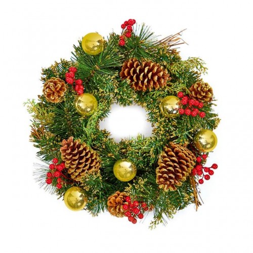 Premier Geklede kerstkrans (Goud)