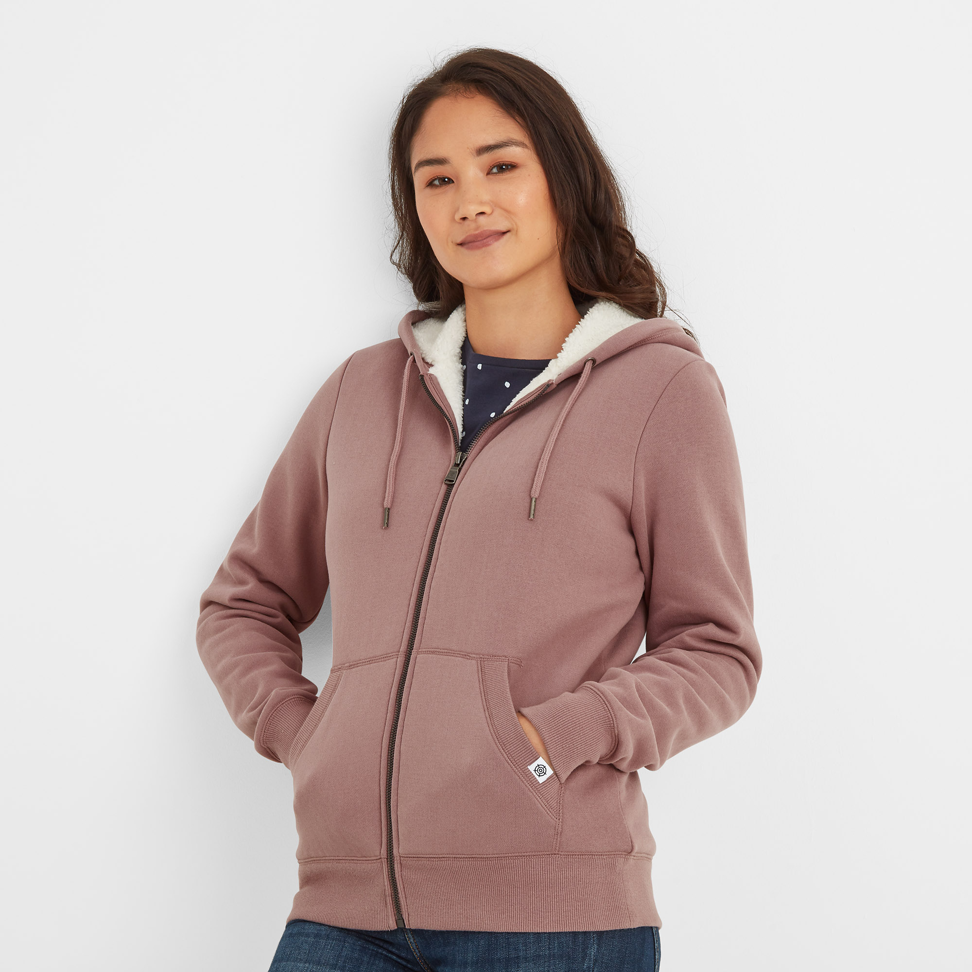TOG24 Finch Womens Hoody Faded Pink Cotton - Size 20 UK